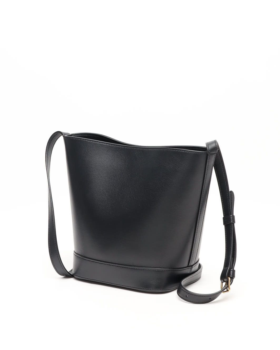 Celine Céline Small Bucket Cuir Triomphe Bag In Black