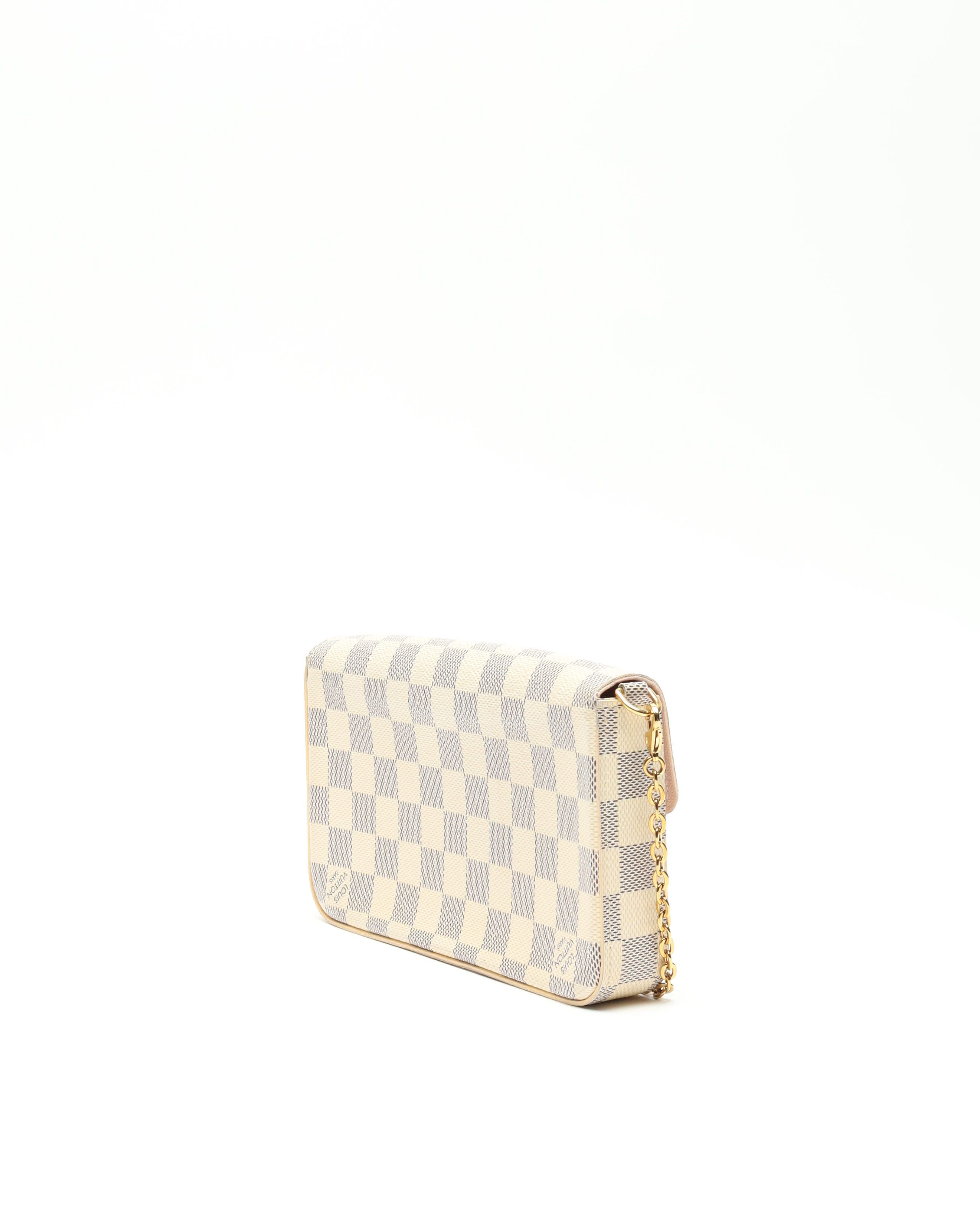Pre-owned Louis Vuitton Damier Azur Pochette Félicie Bag In Multi