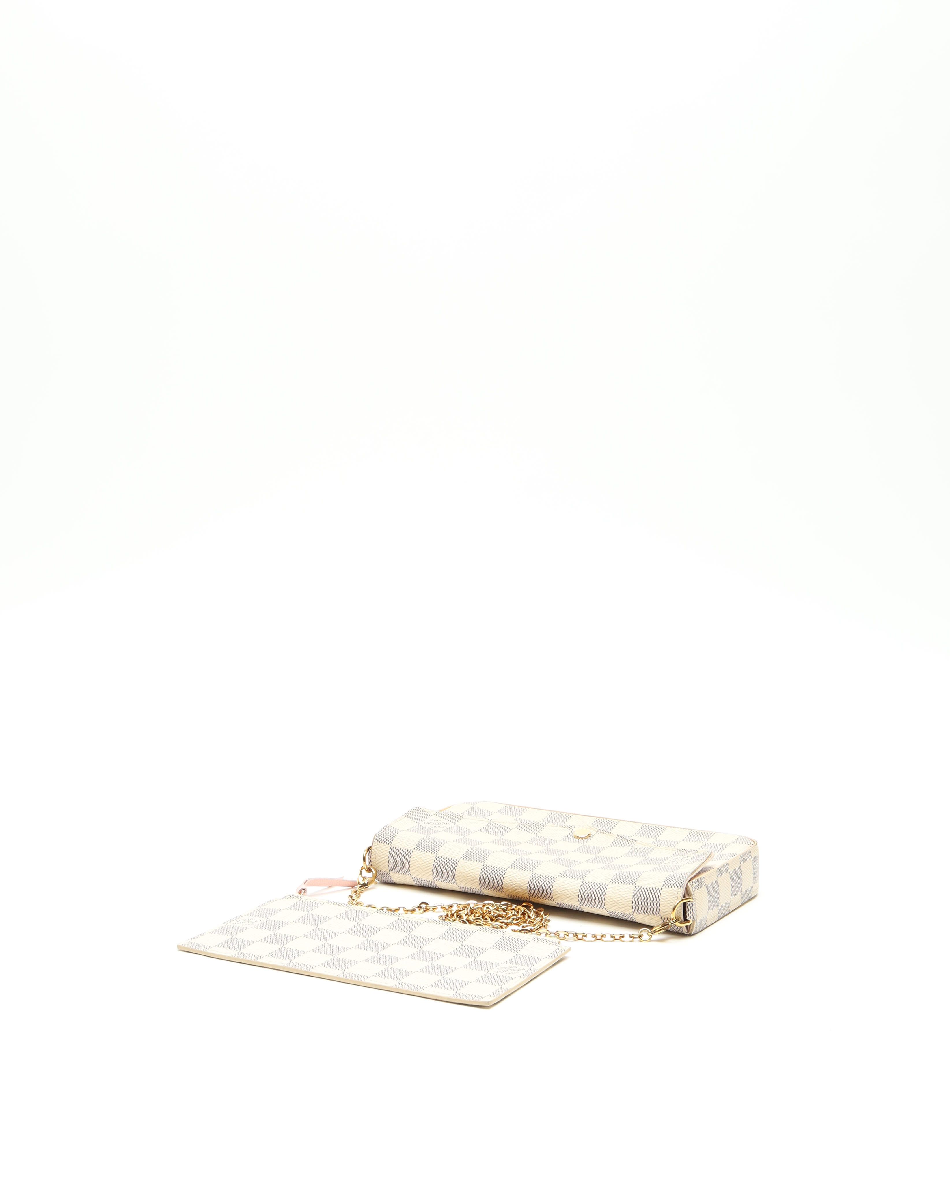 Pre-owned Louis Vuitton Damier Azur Pochette Félicie Bag In Multi