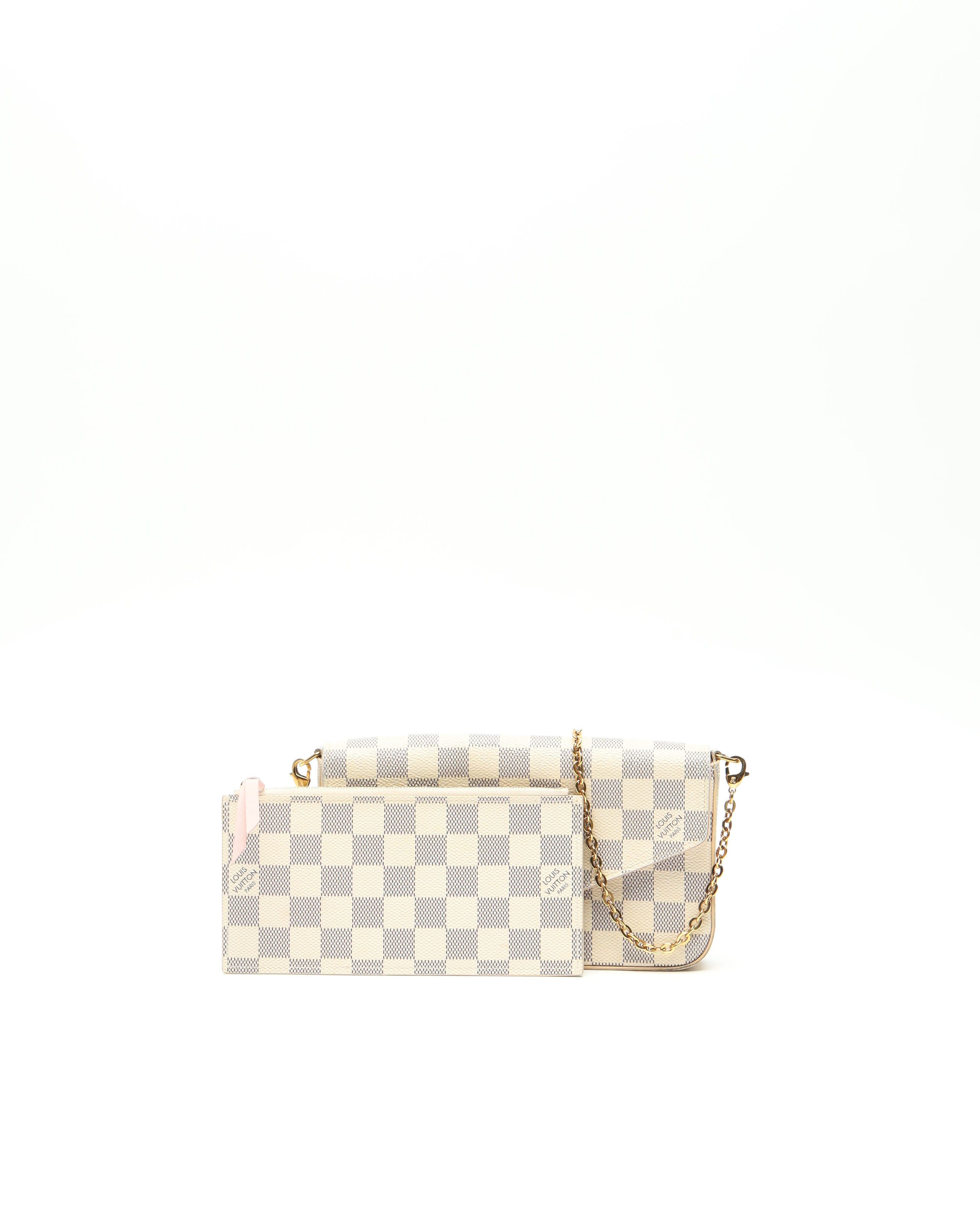 Pre-owned Louis Vuitton Damier Azur Pochette Félicie Bag In Multi