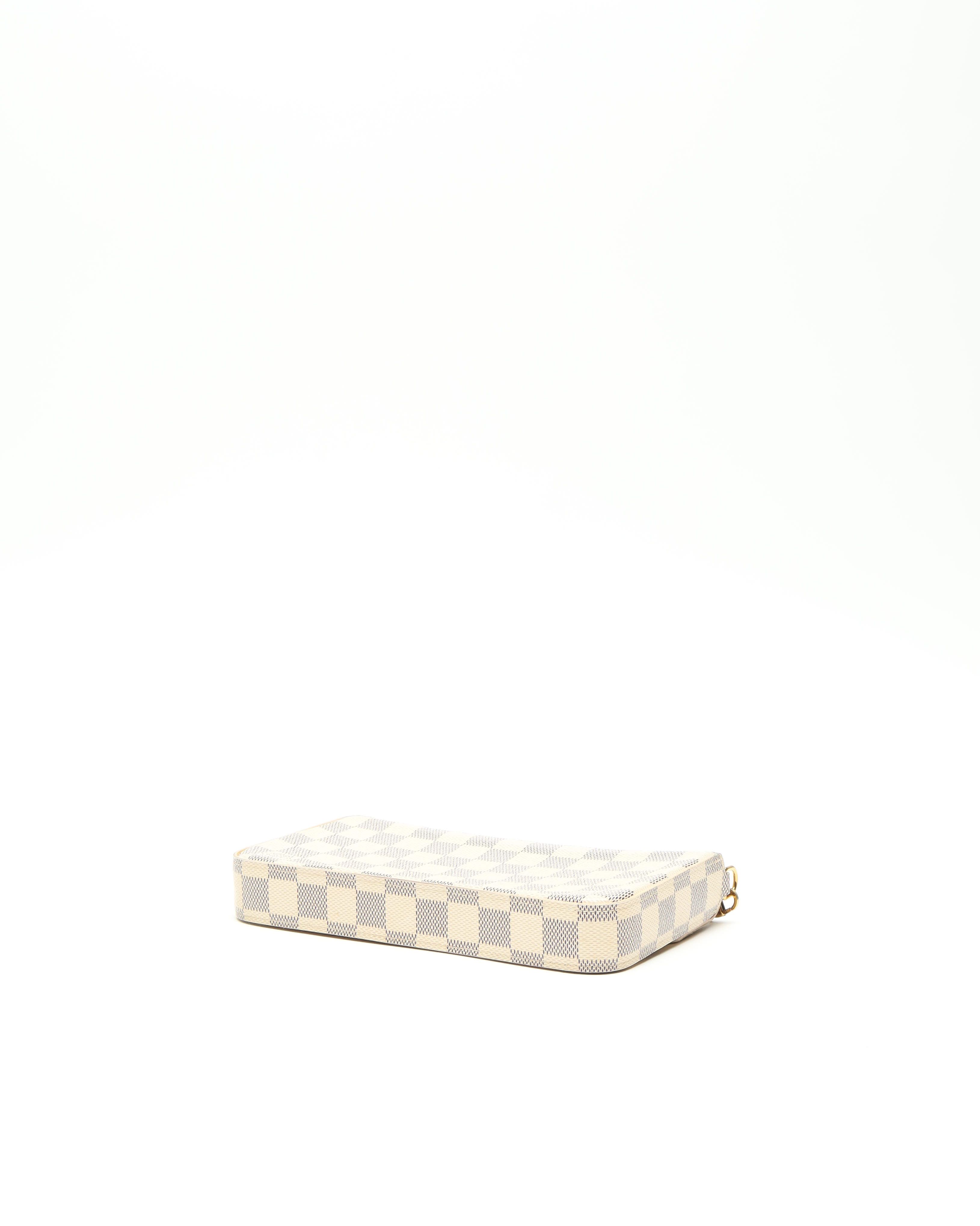 Pre-owned Louis Vuitton Damier Azur Pochette Félicie Bag In Multi