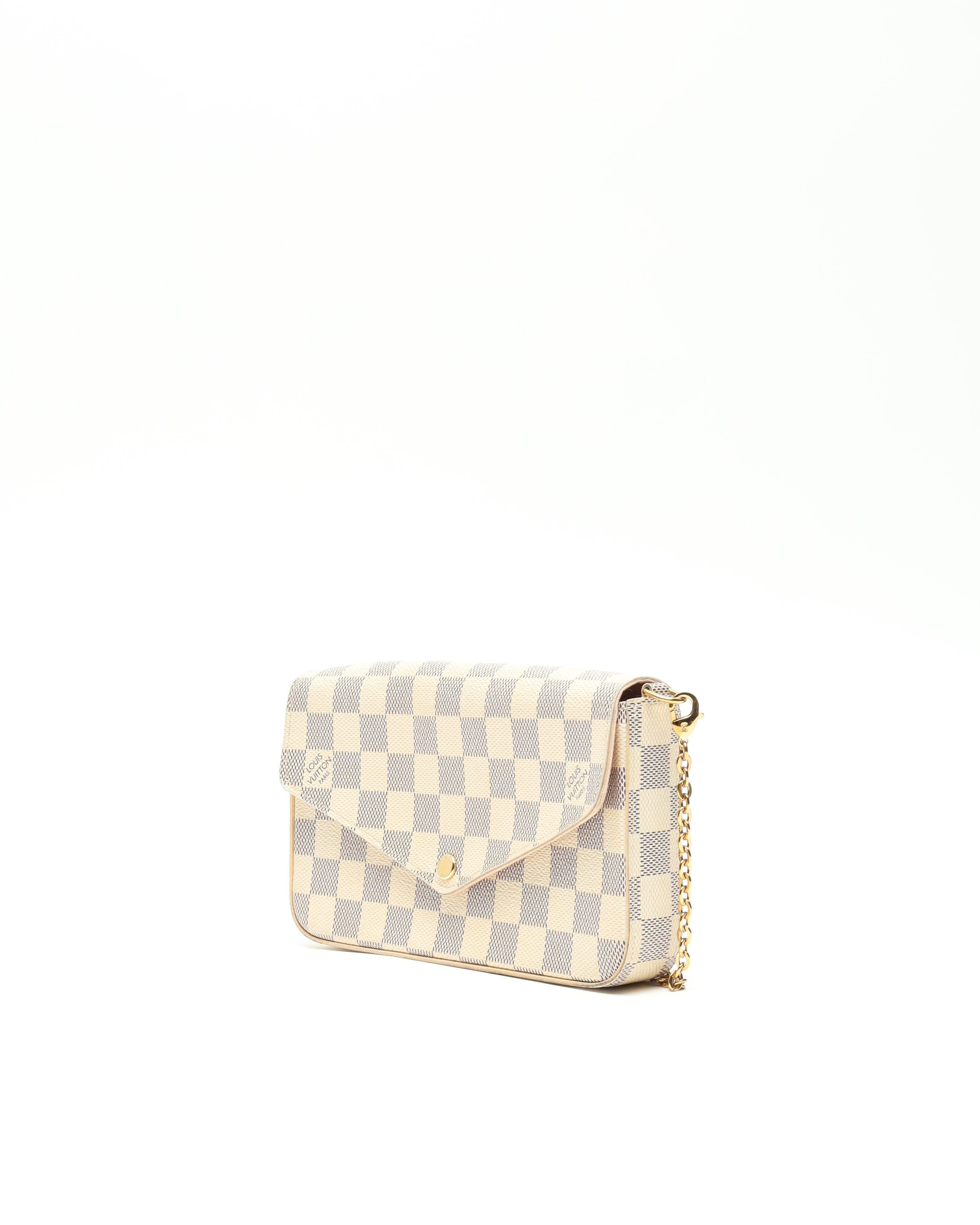 Pre-owned Louis Vuitton Damier Azur Pochette Félicie Bag In Multi