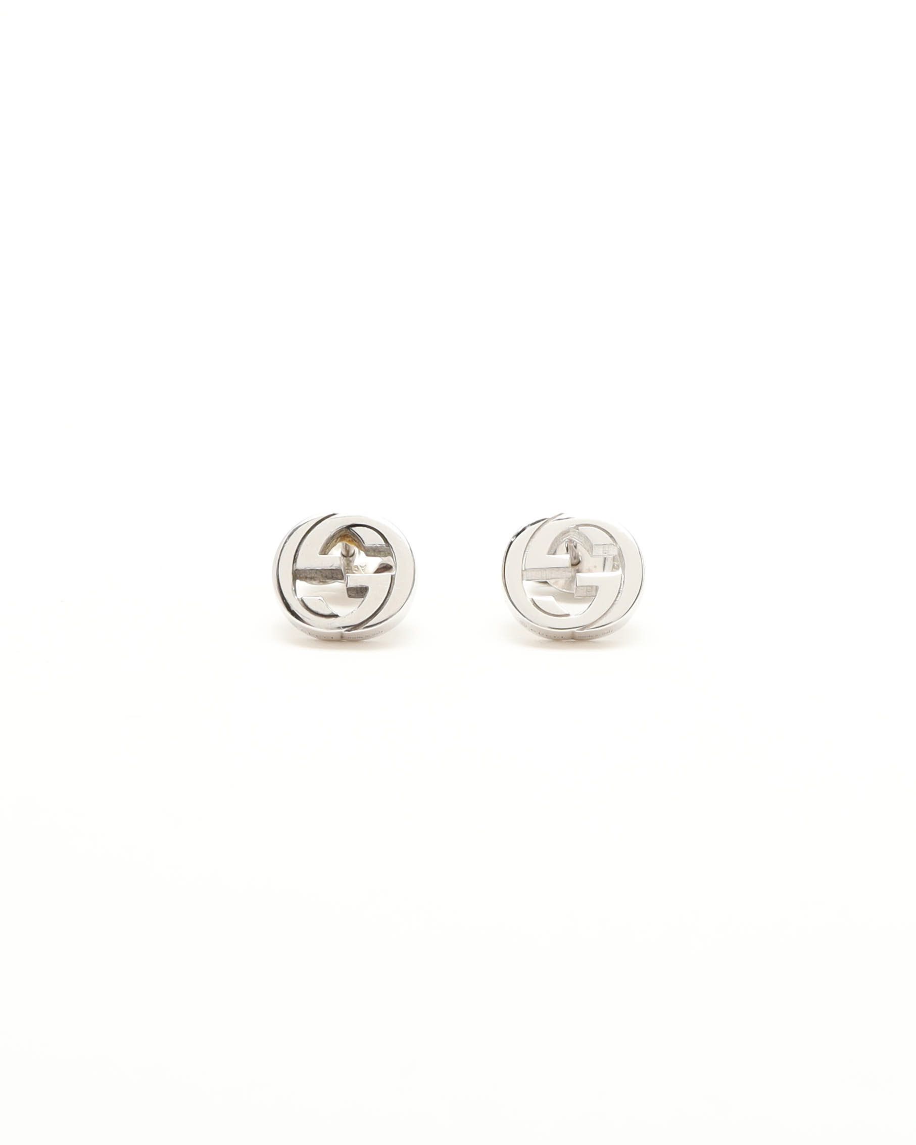 Gucci Interlocking G Silver Studs Earrings