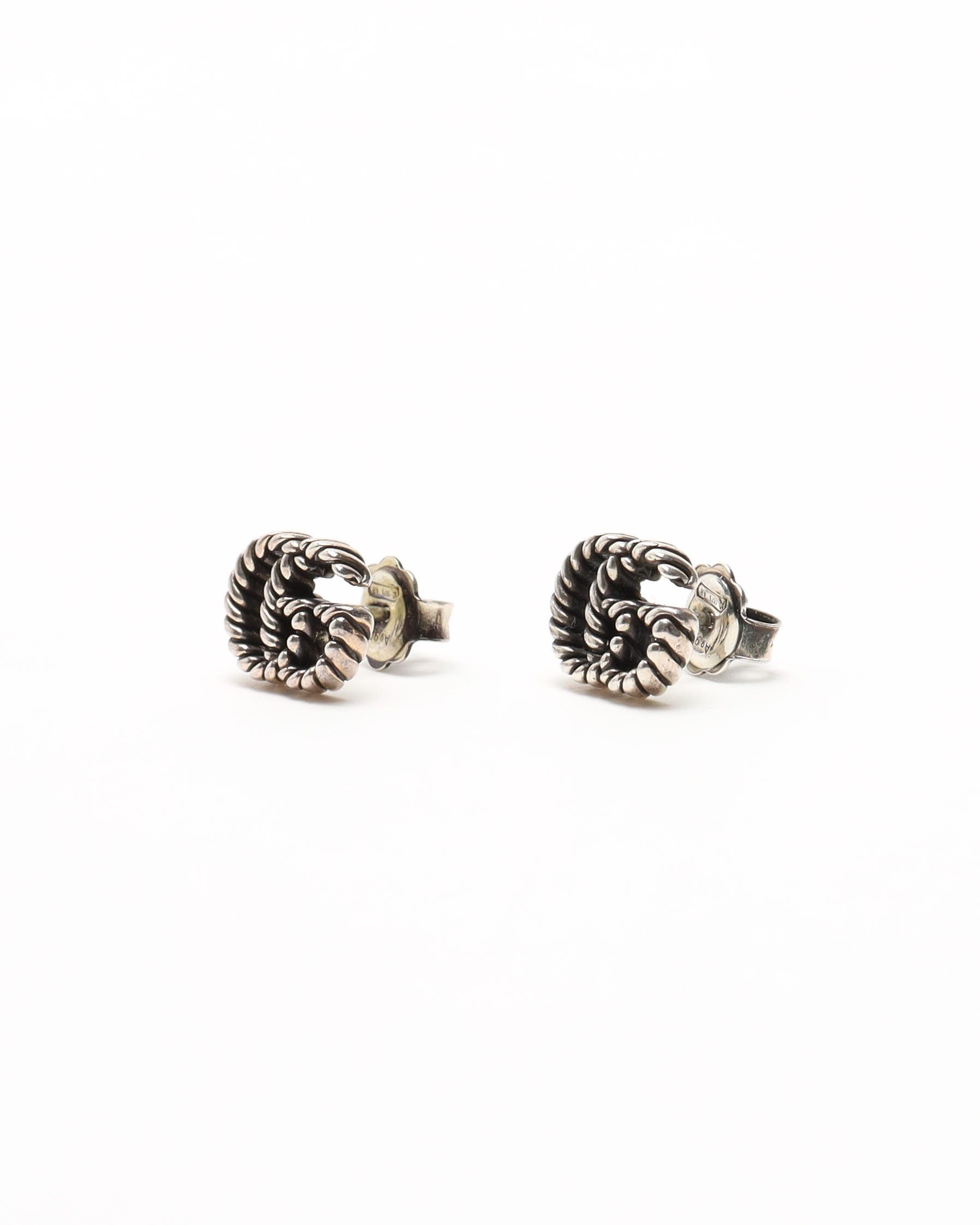 Gucci Gg Silver Marmont Twist Earrings In Silver