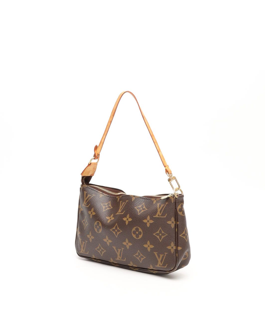 Pre-owned Louis Vuitton Monogram Pochette Accessoires Bag In Brown