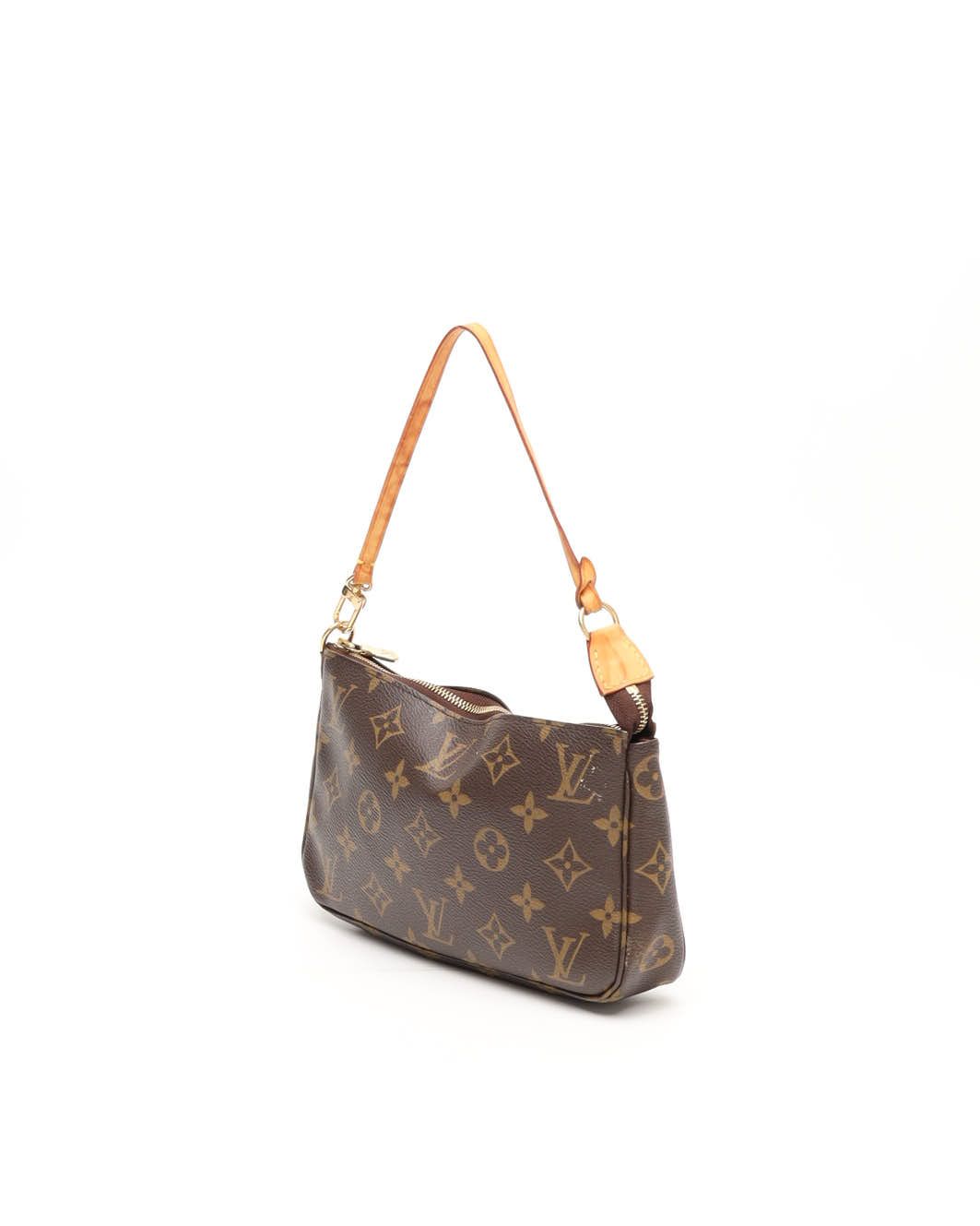 Pre-owned Louis Vuitton Monogram Pochette Accessoires Bag In Brown