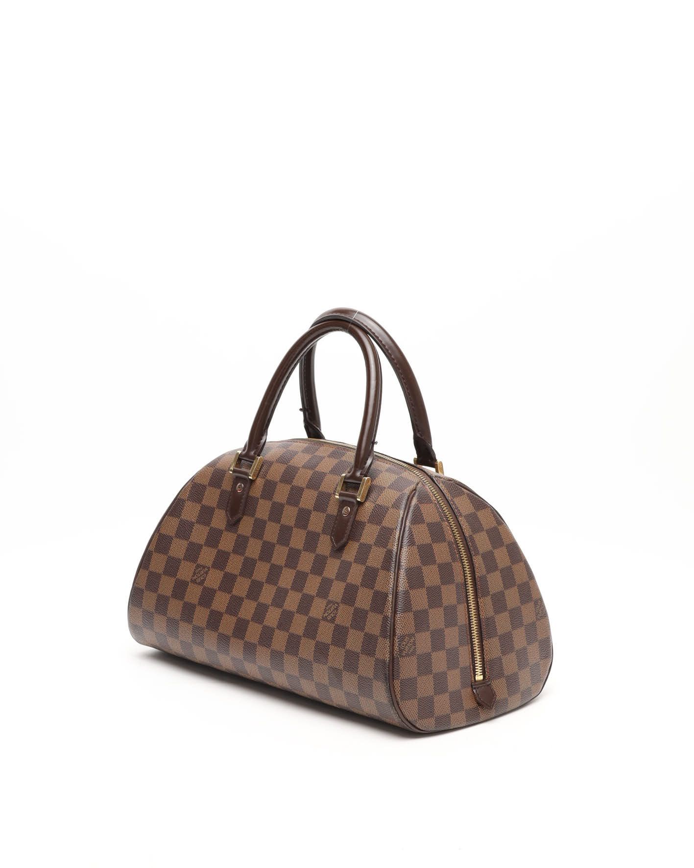Pre-owned Louis Vuitton Damier Ebene Ribera Mm In Brown