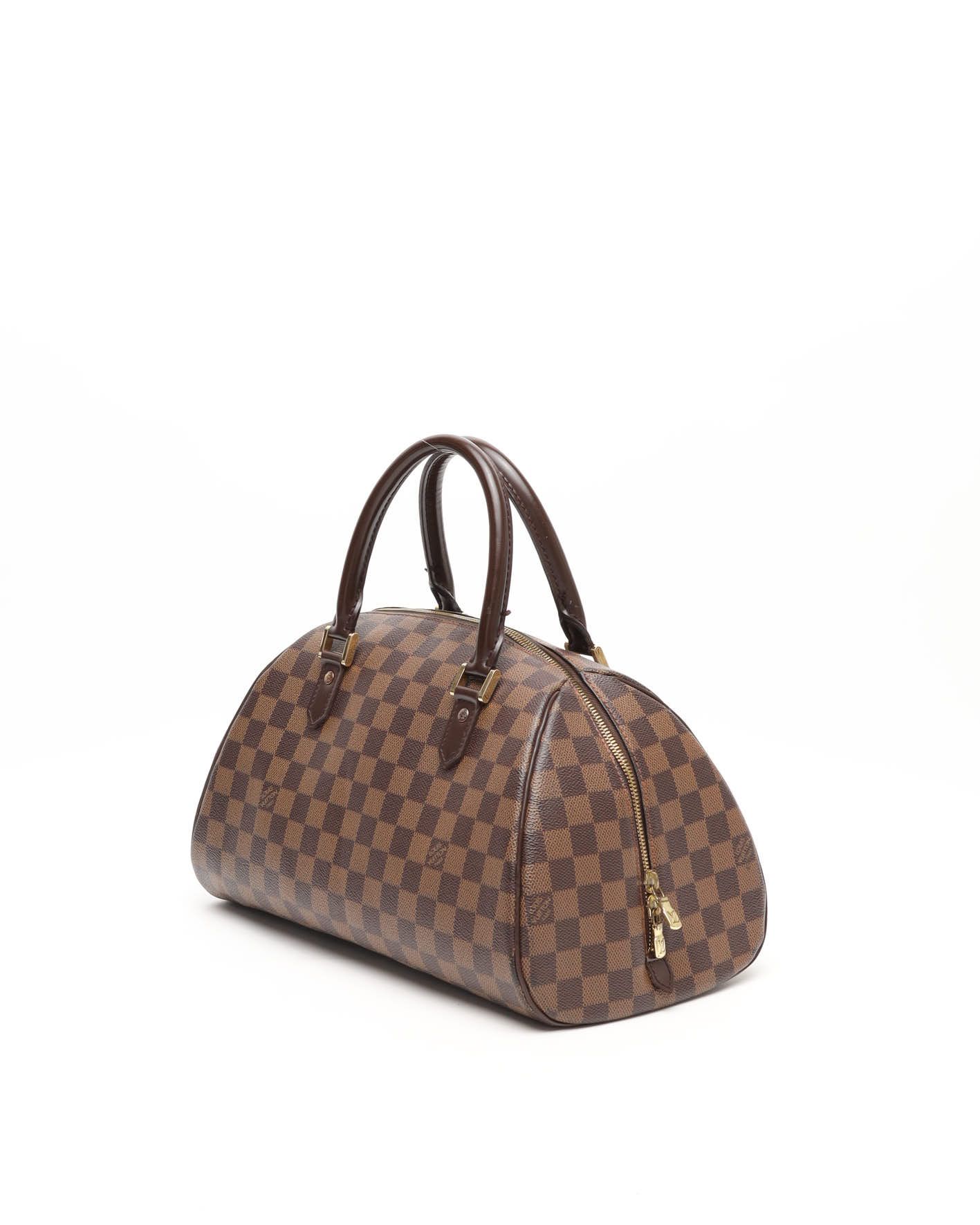 Pre-owned Louis Vuitton Damier Ebene Ribera Mm In Brown