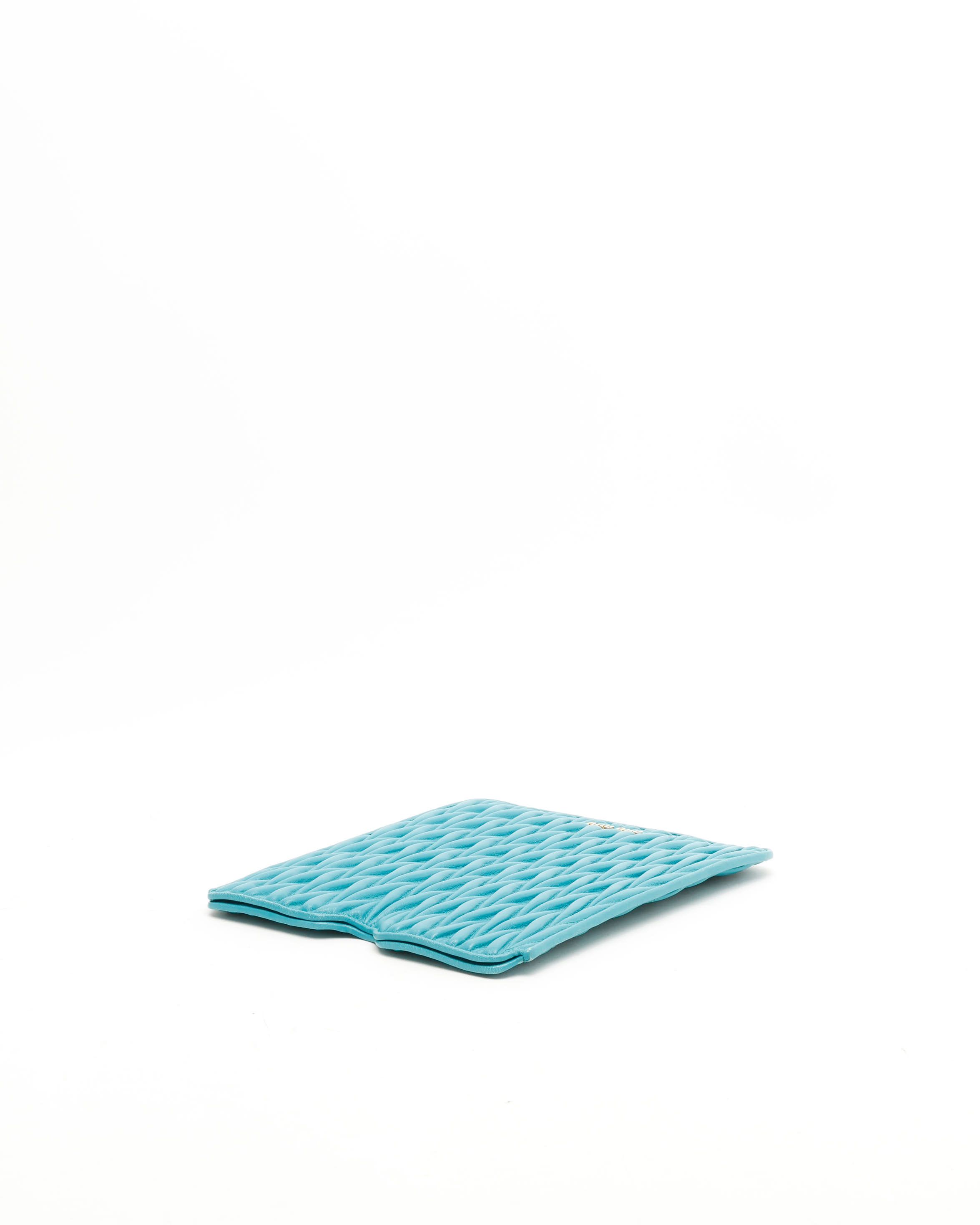 Miu Miu Matelassé Ipad Case In Green