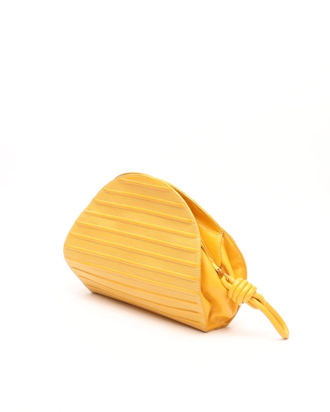 Loewe Flamenco Knot Pouch In Yellow