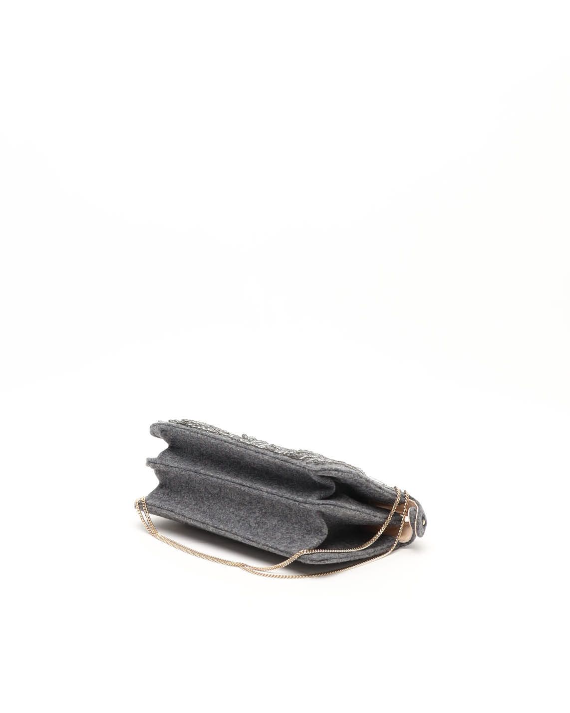 Fendi Small Flannel Bead Peekaboo Iseeu Chain Bag In Gray
