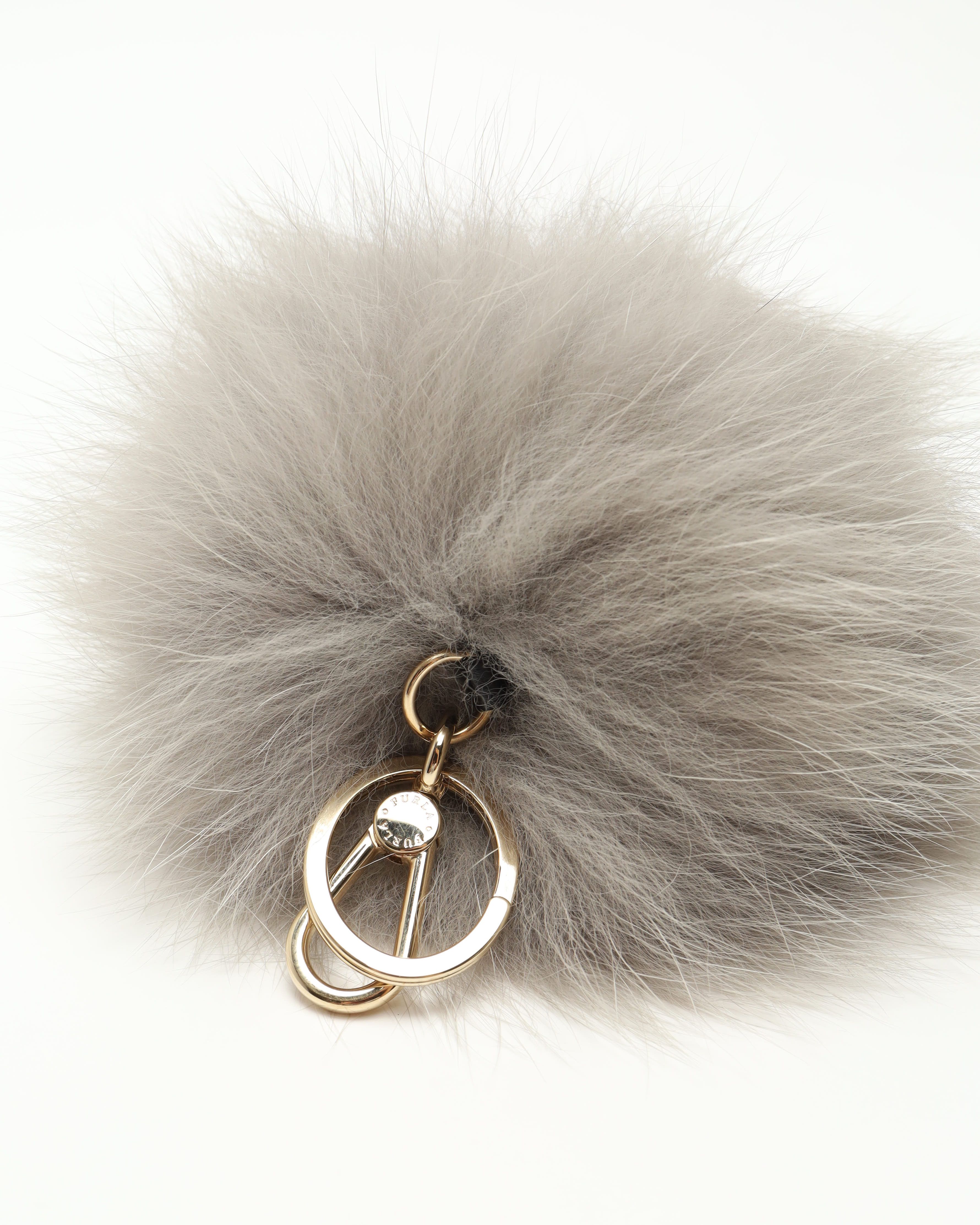 Furla Fur Charm Key Ring In Gray