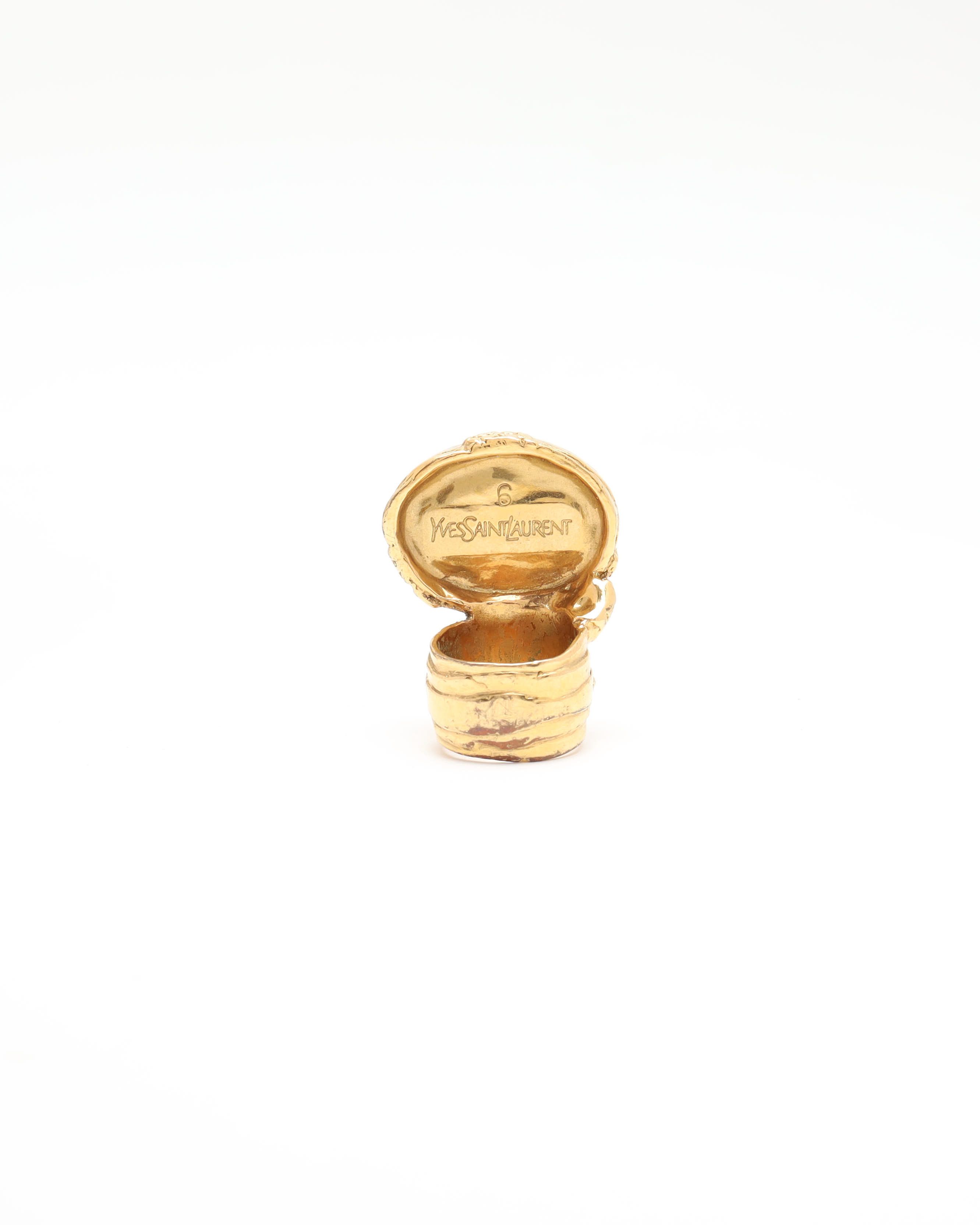 Saint Laurent Vintage Stone Ring In Multi