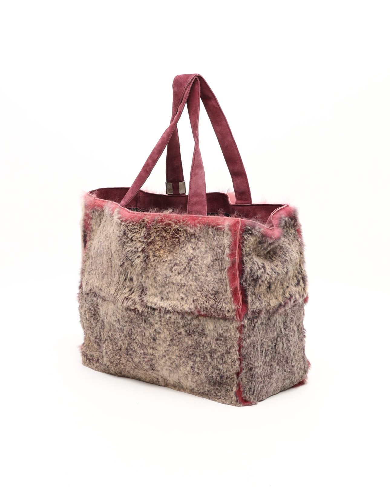 Pre-owned Chanel Cc Fur Tote Bag In Multi