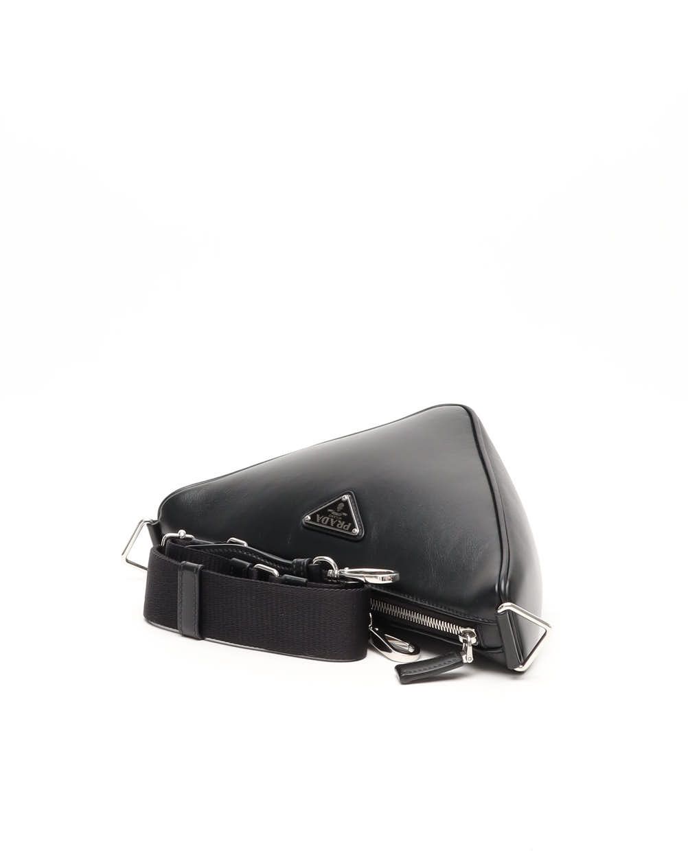 Prada Triangle Shoulder Bag In Black