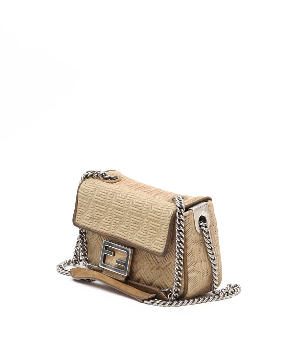Fendi Medium Baguette Chain Midi Bag In Brown