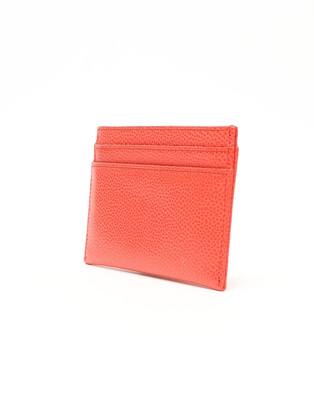 Pre-owned Chanel Coco Mark Caviar Card Holder In Red