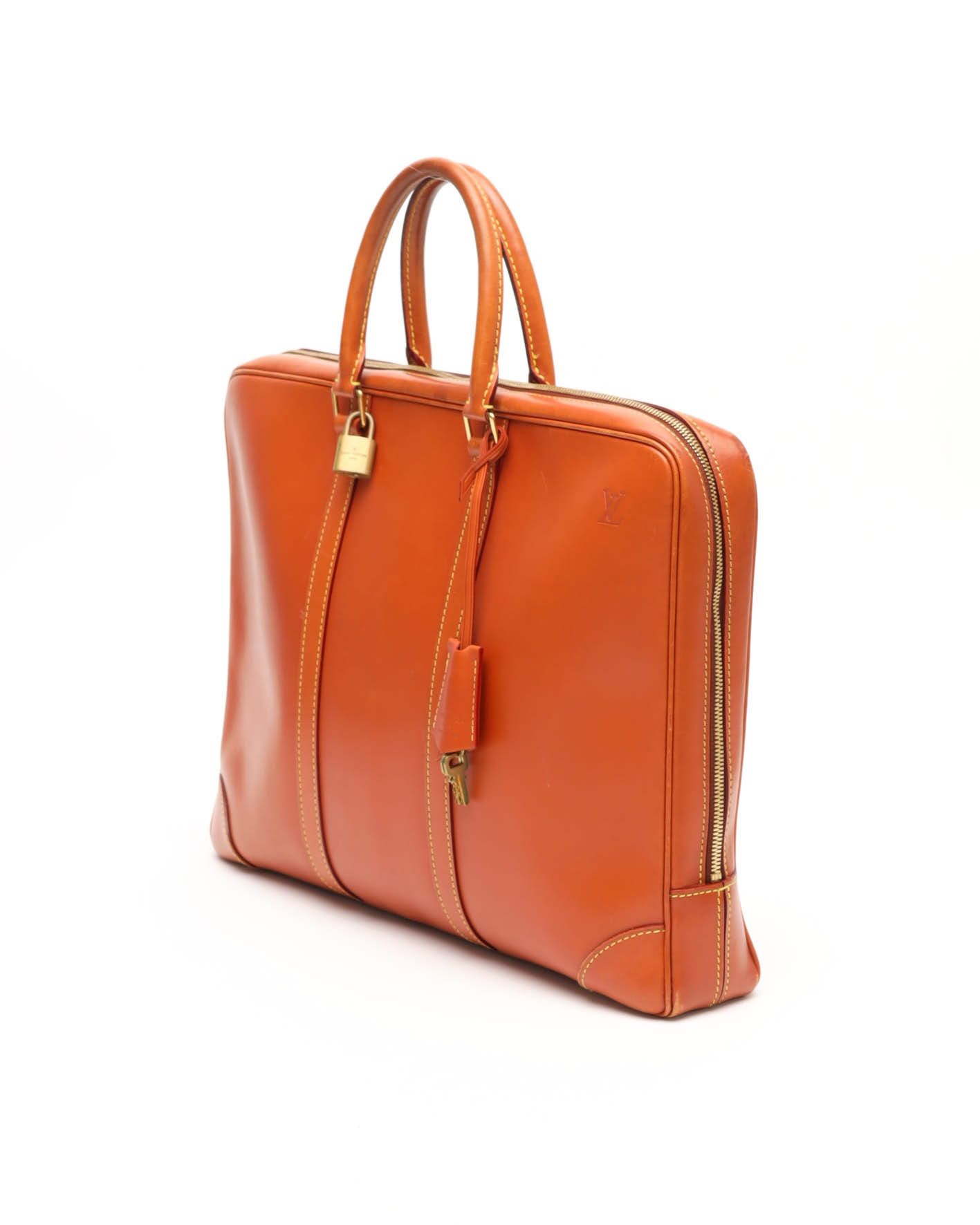 Pre-owned Louis Vuitton Nomad Porte Documents Voyage Business Bag In Brown