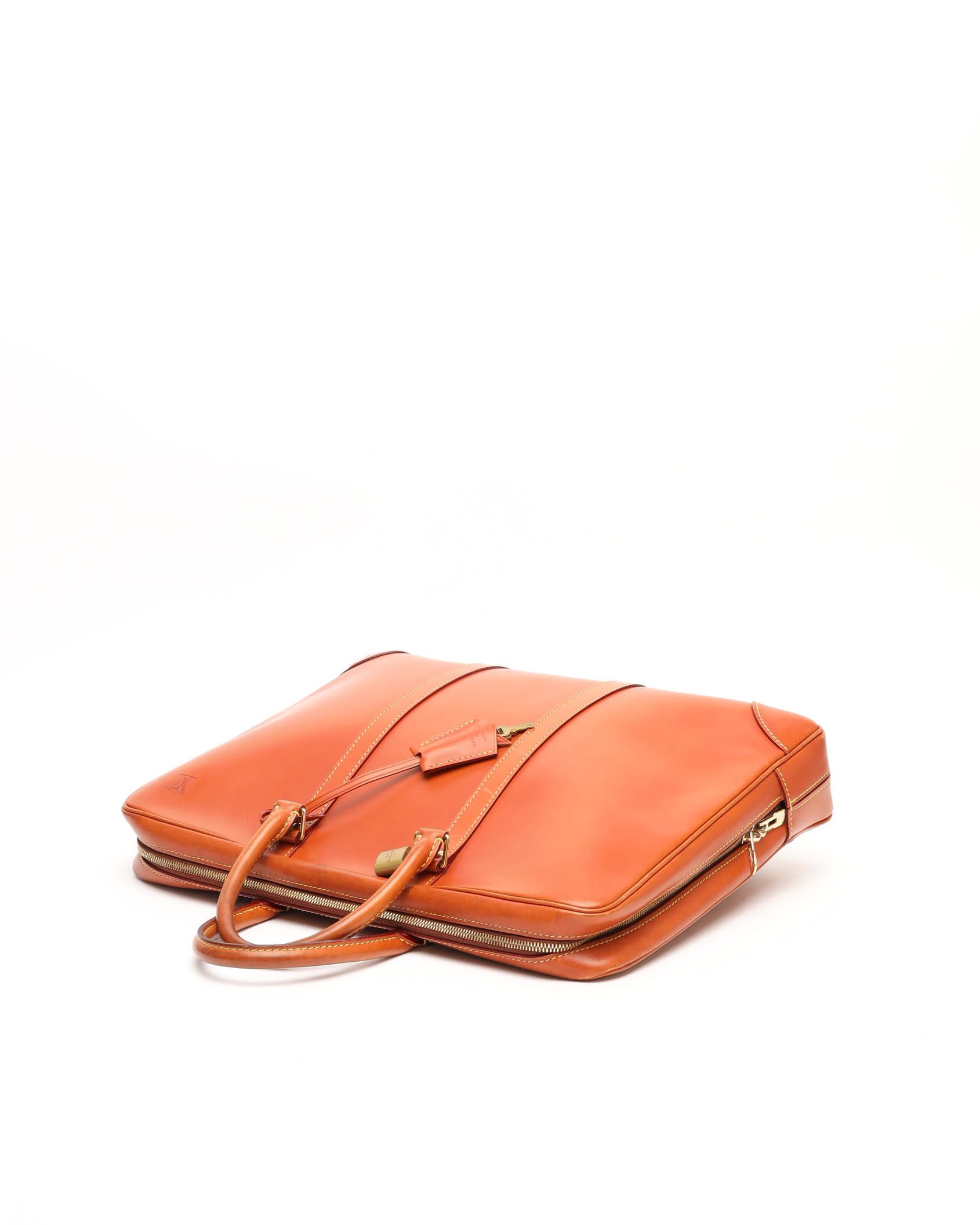 Pre-owned Louis Vuitton Nomad Porte Documents Voyage Business Bag In Brown