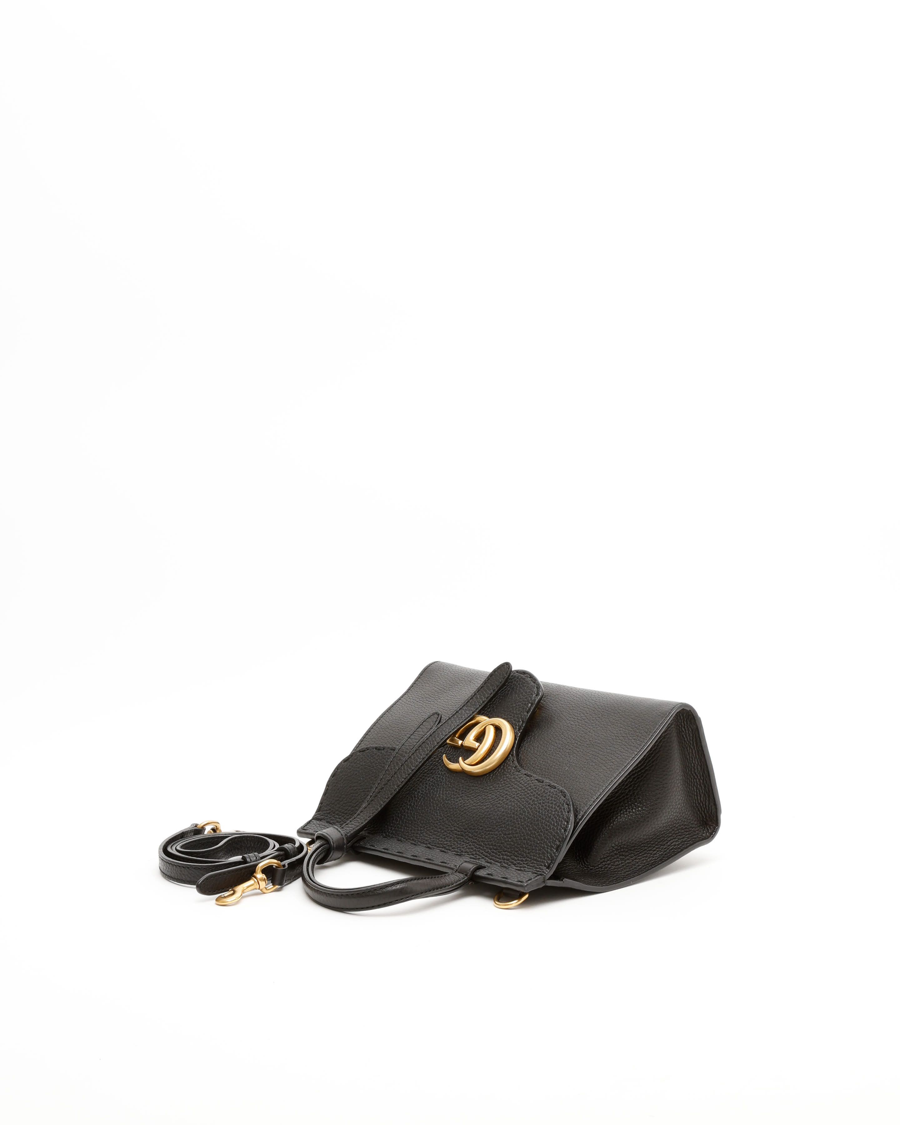 Gucci Small Marmont Top Handle Bag In Black