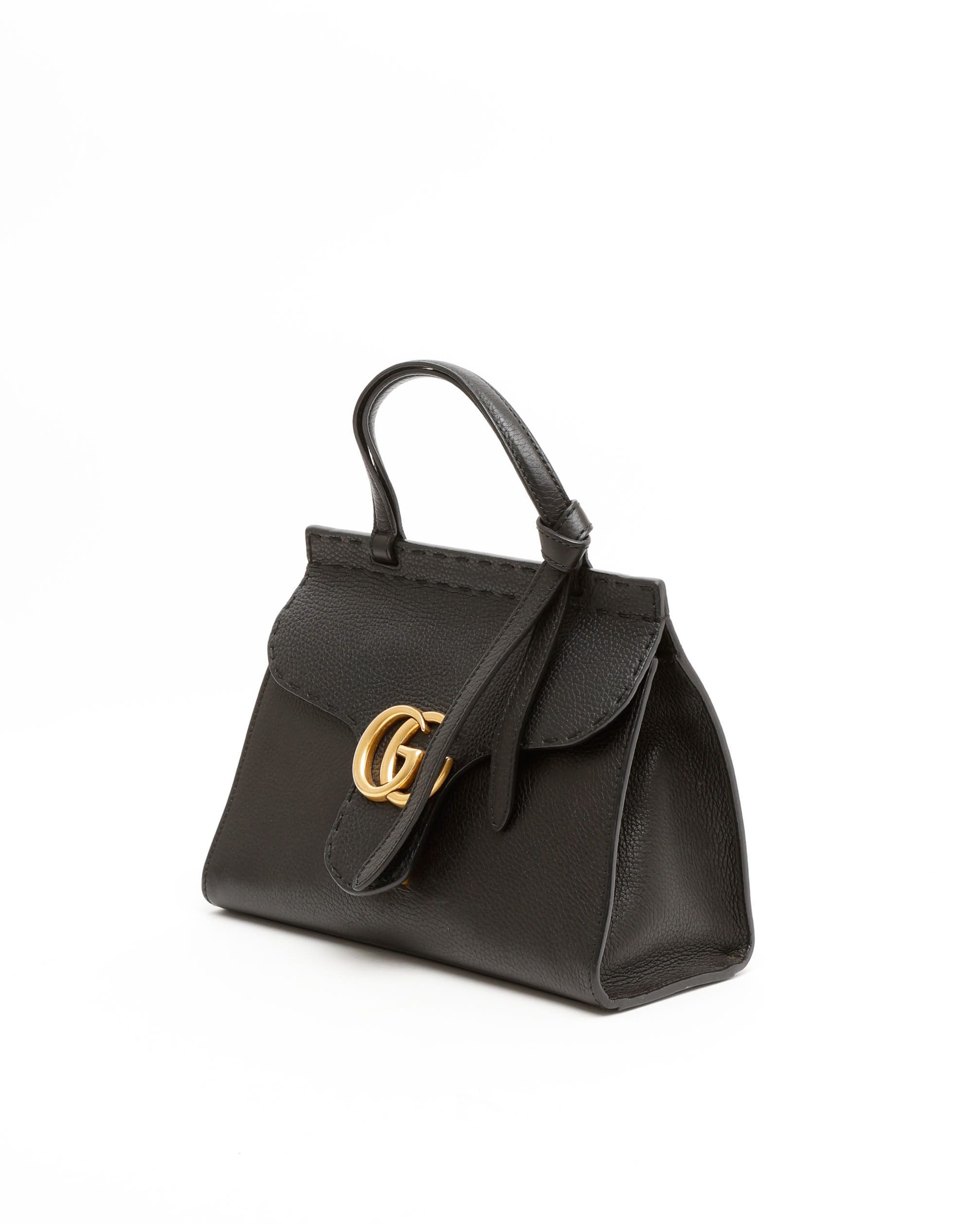Gucci Small Marmont Top Handle Bag In Black