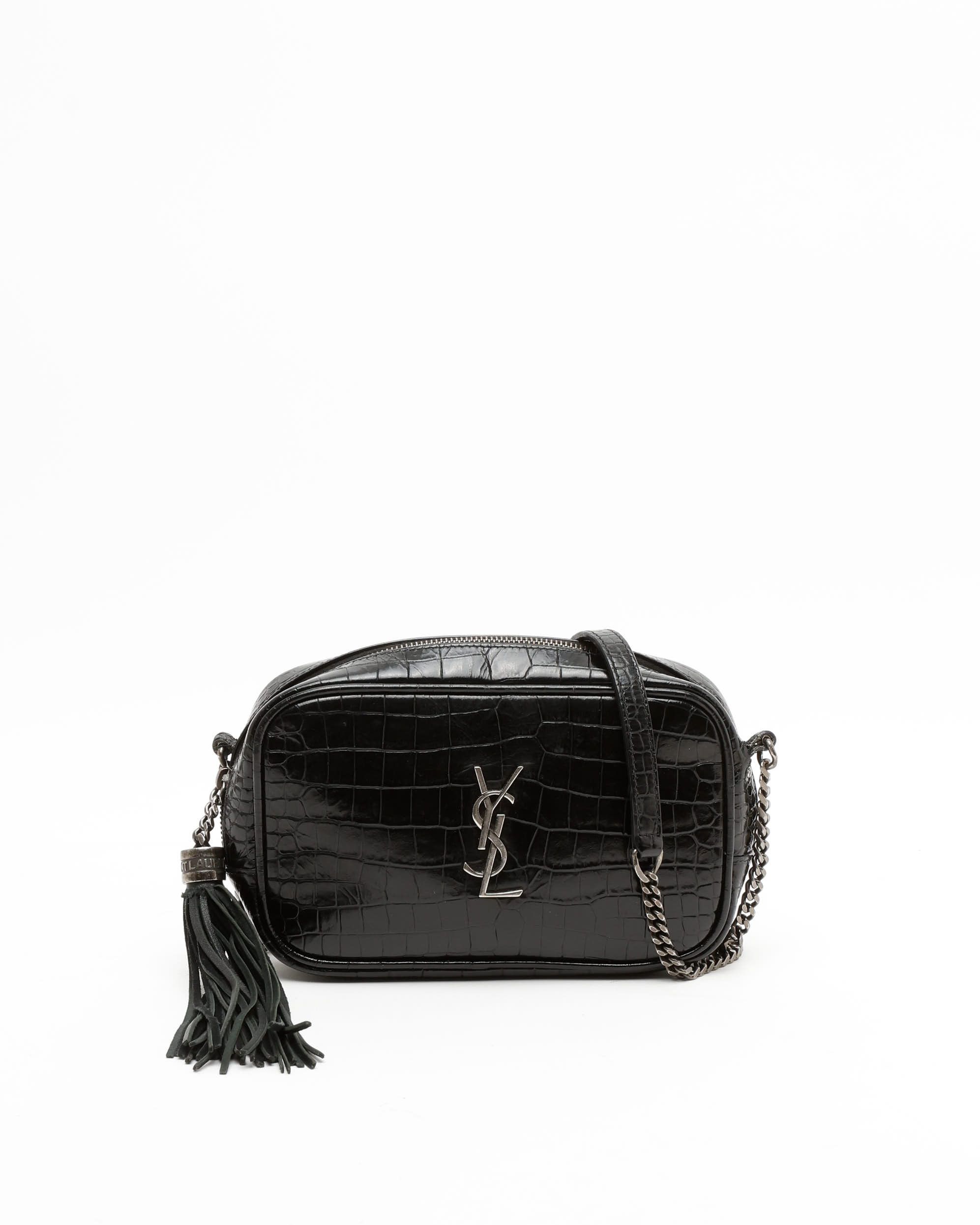 Saint Laurent Croc Lou Camera Bag