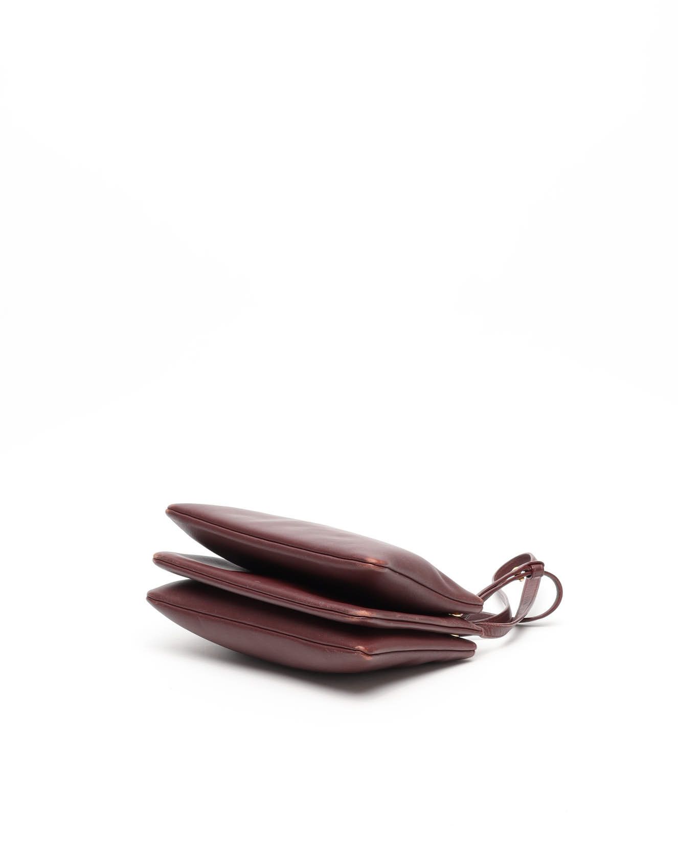 Celine Céline Trio Bag In Burgundy
