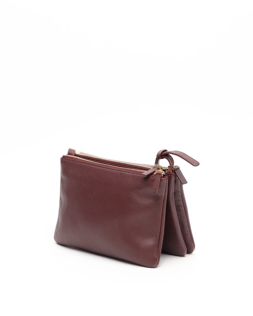 Celine Céline Trio Bag In Burgundy