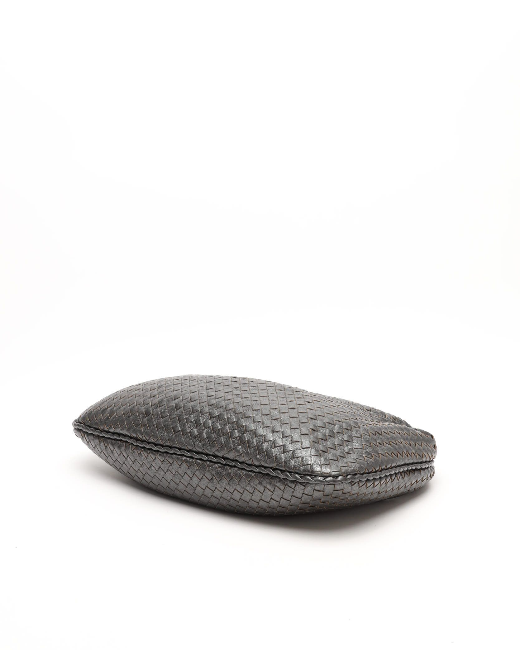 Bottega Veneta Large Metallic Intrecciato Hobo Bag In Gray