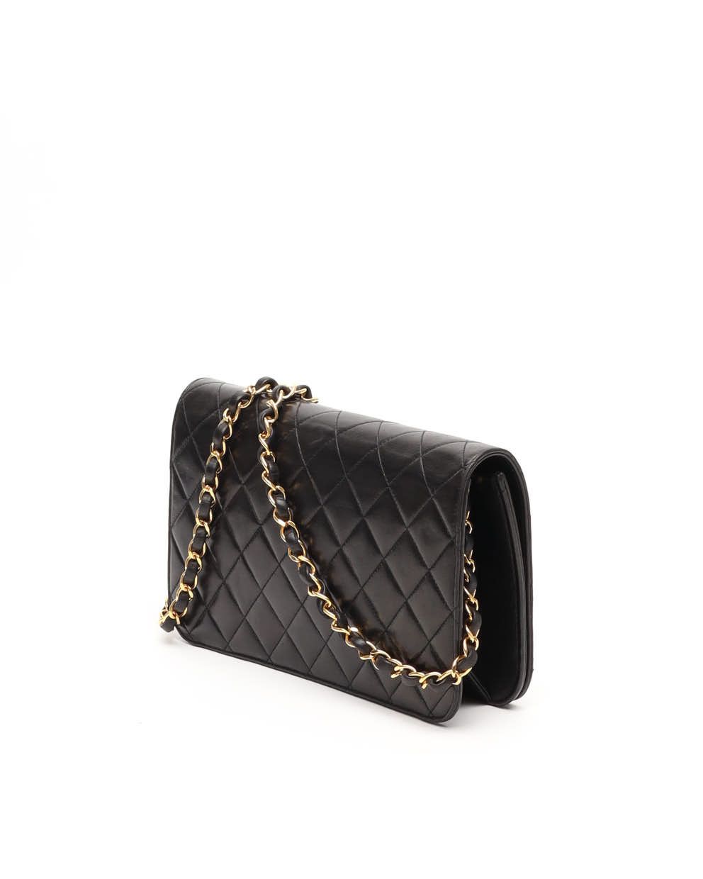 Pre-owned Chanel Small Classic Full Flap Bag In Black