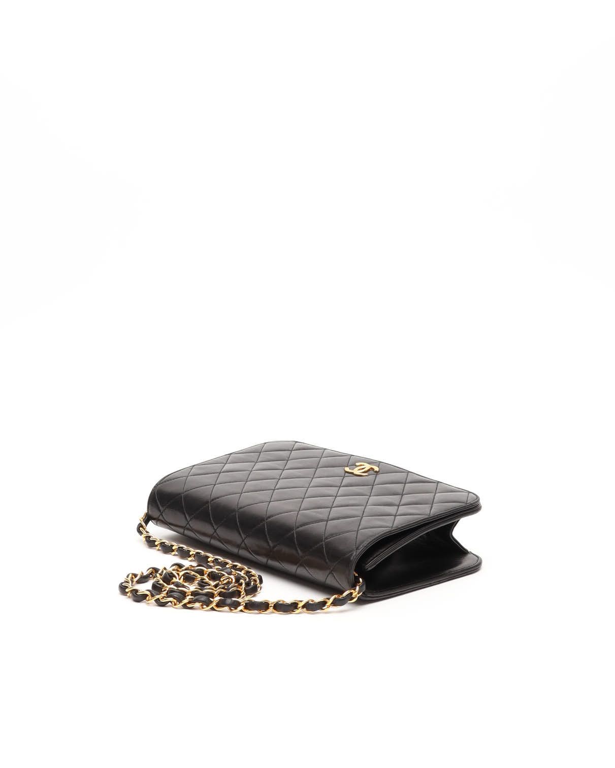 Pre-owned Chanel Small Classic Full Flap Bag In Black