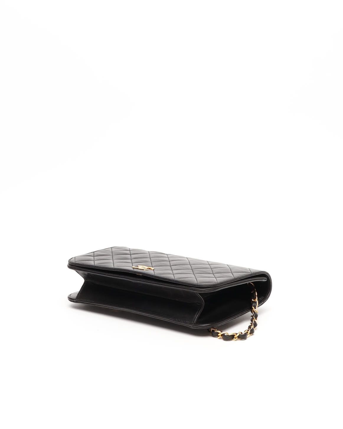 Pre-owned Chanel Small Classic Full Flap Bag In Black