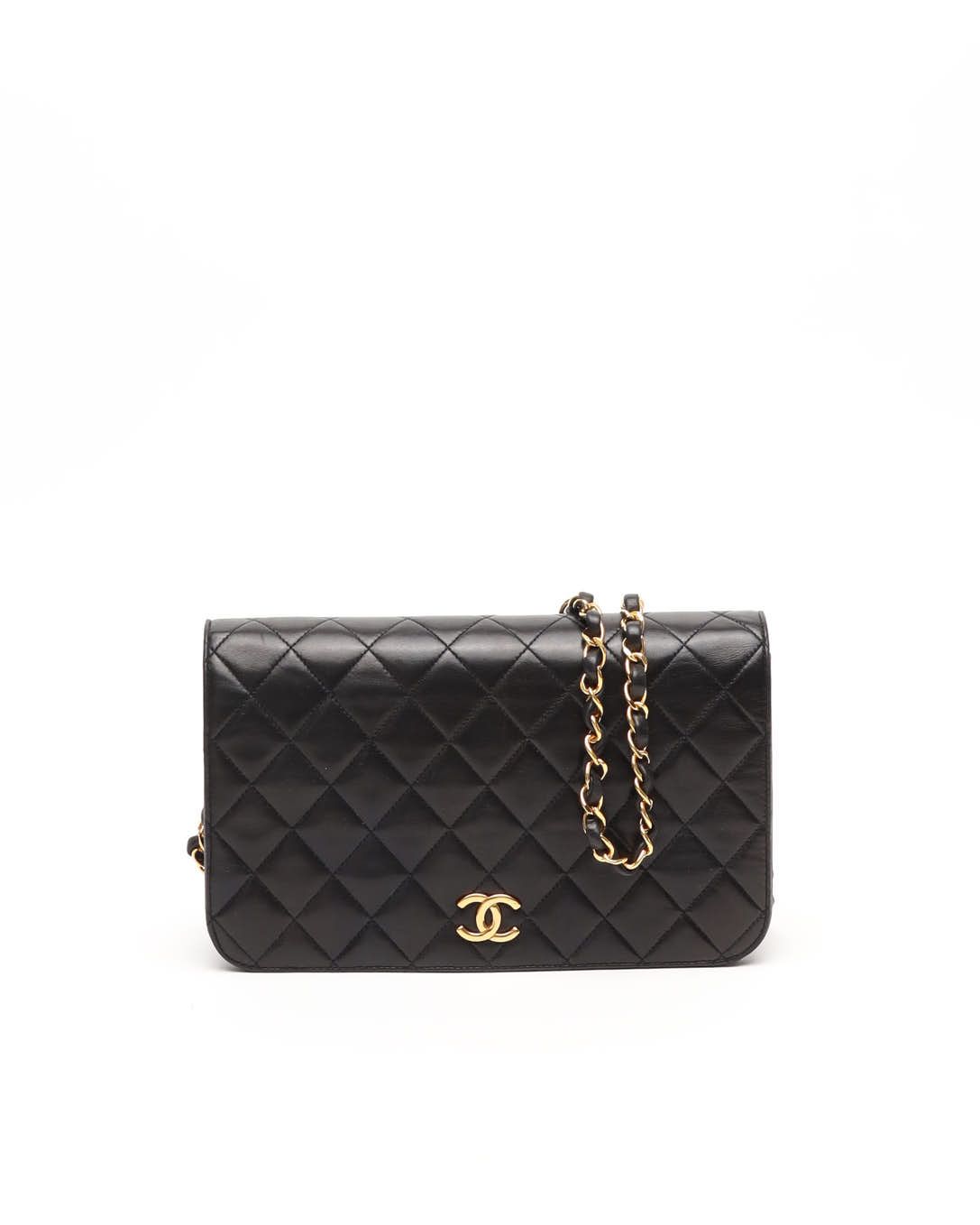 Pre-owned Chanel Small Classic Full Flap Bag In Black