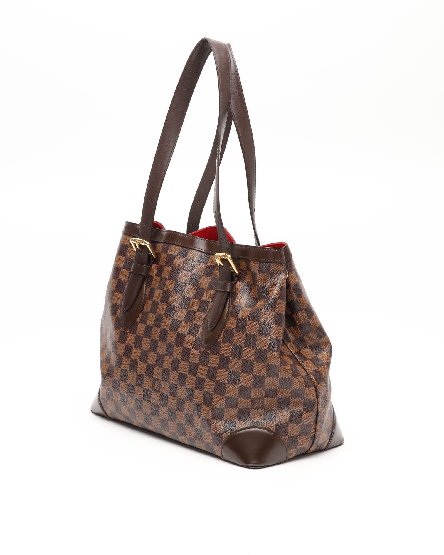 Pre-owned Louis Vuitton Damier Hampstead Mm Tote Bag In Brown