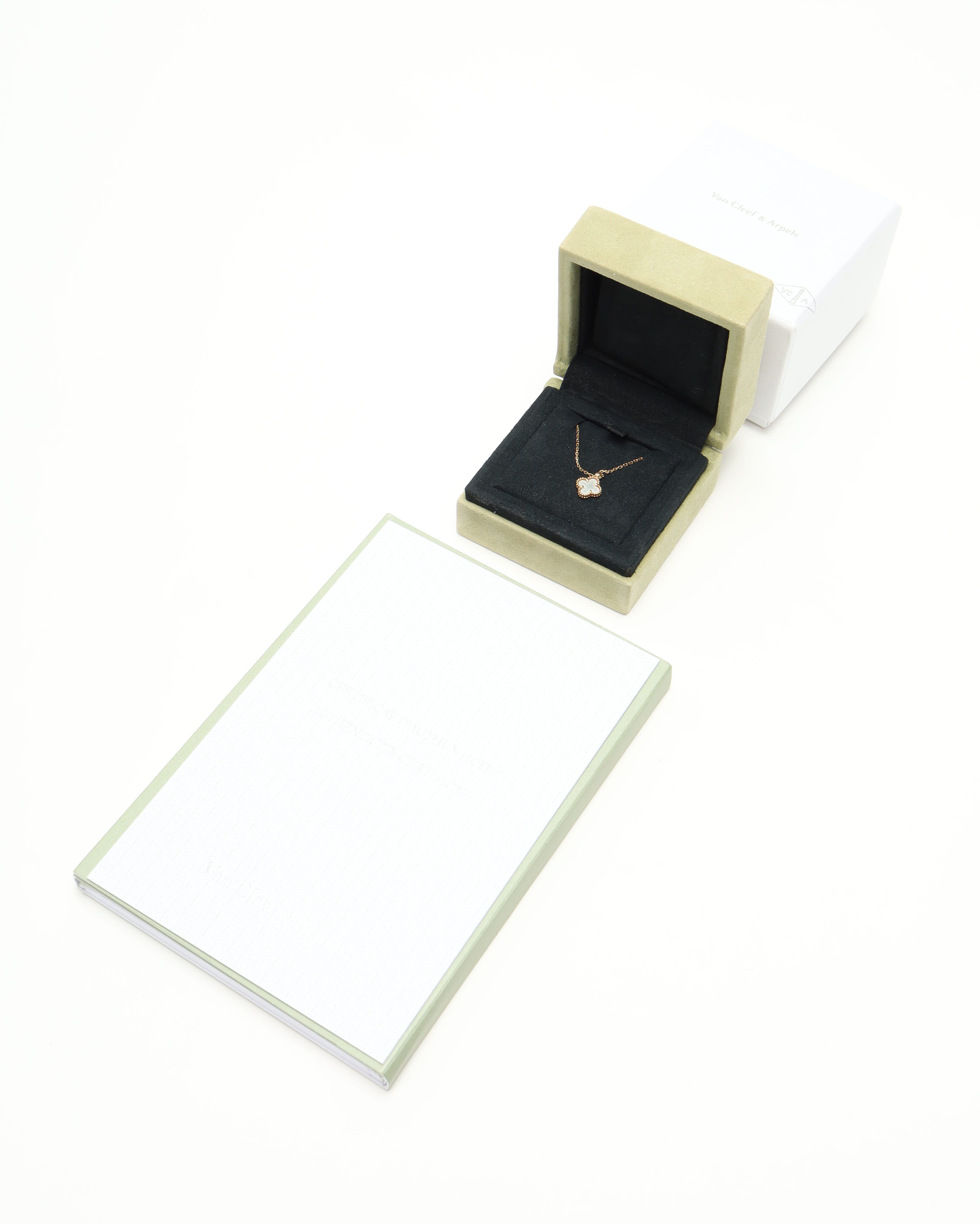 Van Cleef & Arpels Sweet Alhambra Necklace 18kt Yellow Gold, Mother-of-pearl, Full Set In Gold