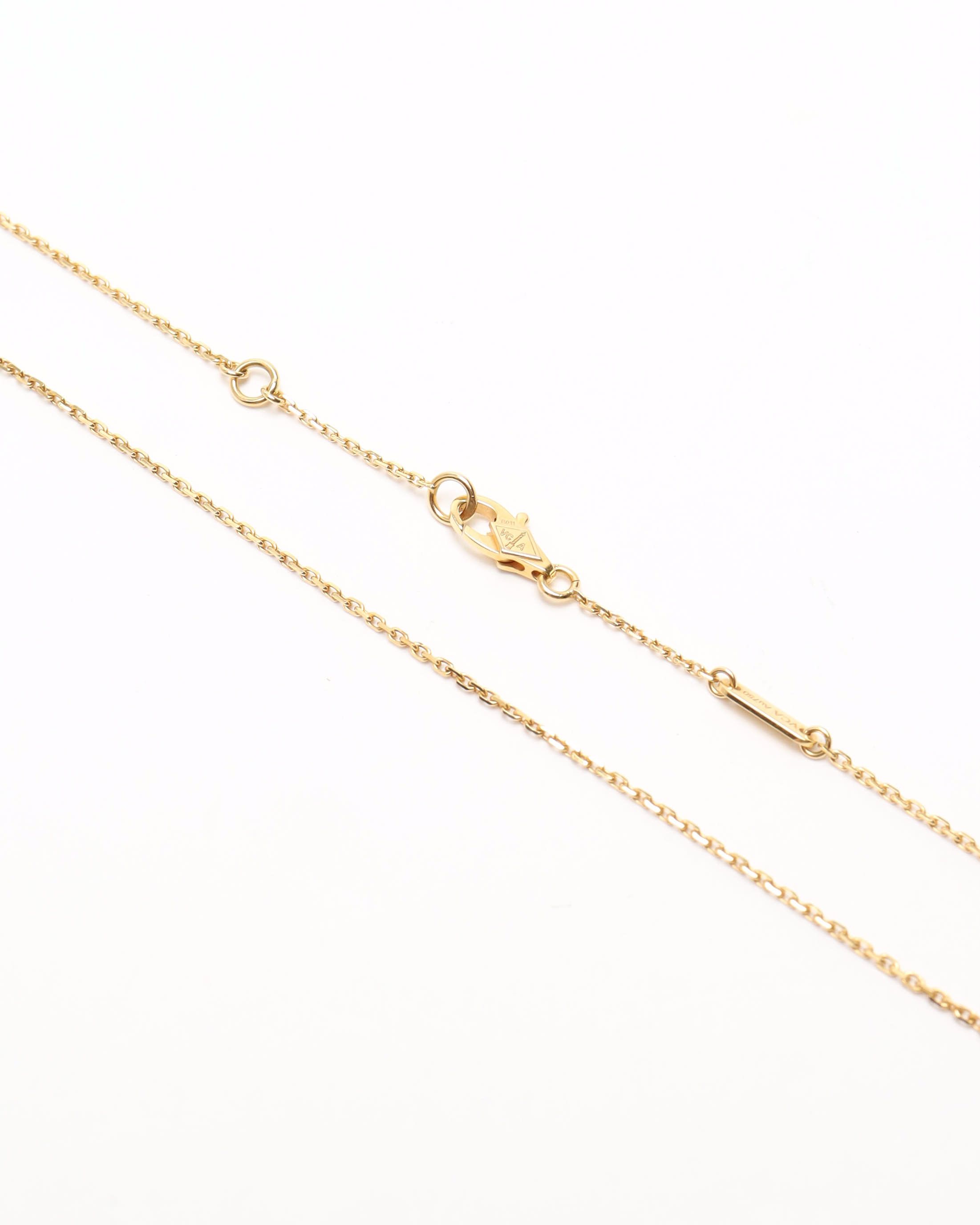 Van Cleef & Arpels Sweet Alhambra Necklace 18kt Yellow Gold, Mother-of-pearl, Full Set In Gold