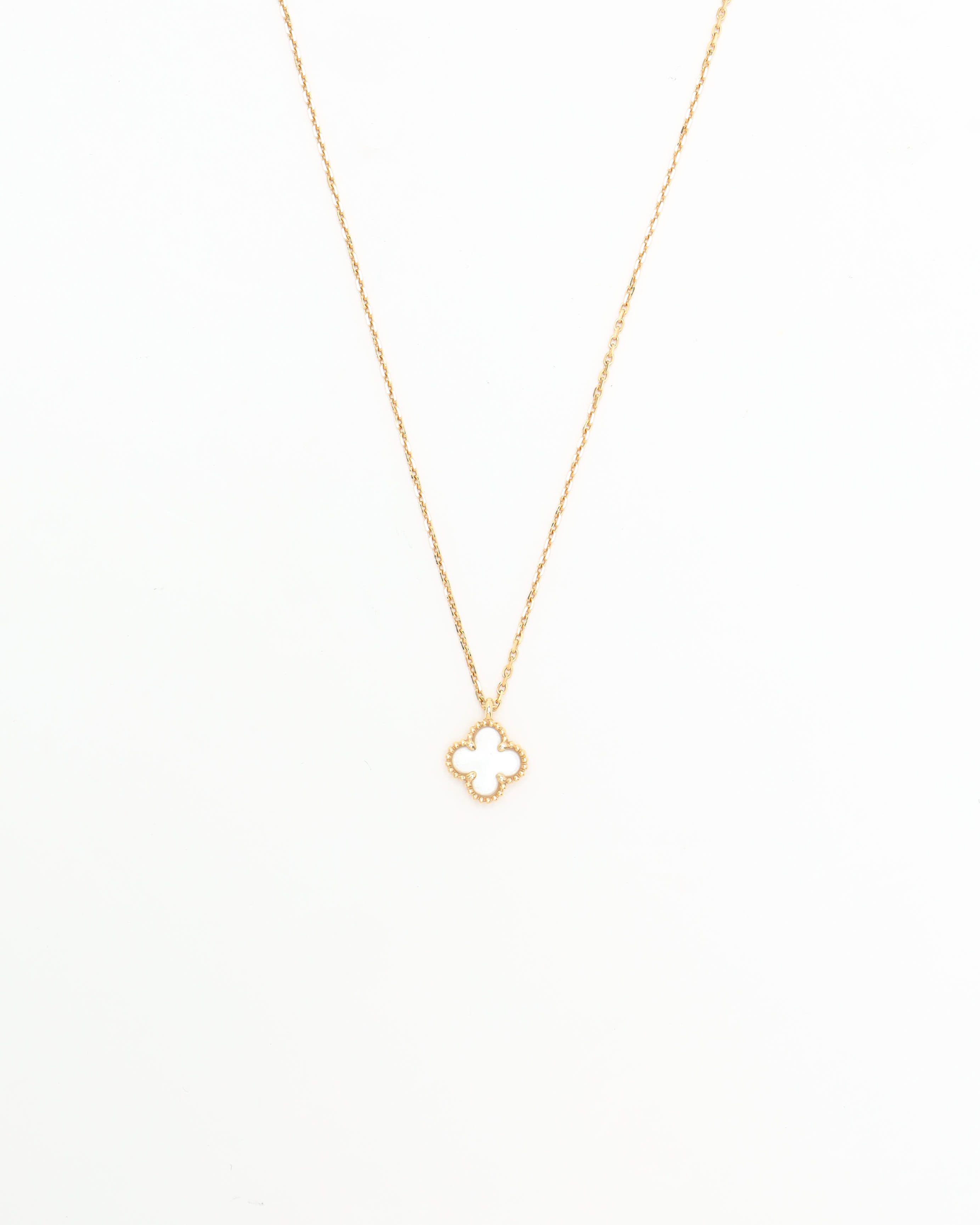 Van Cleef & Arpels Sweet Alhambra Necklace 18kt Yellow Gold, Mother-of-pearl, Full Set In Gold