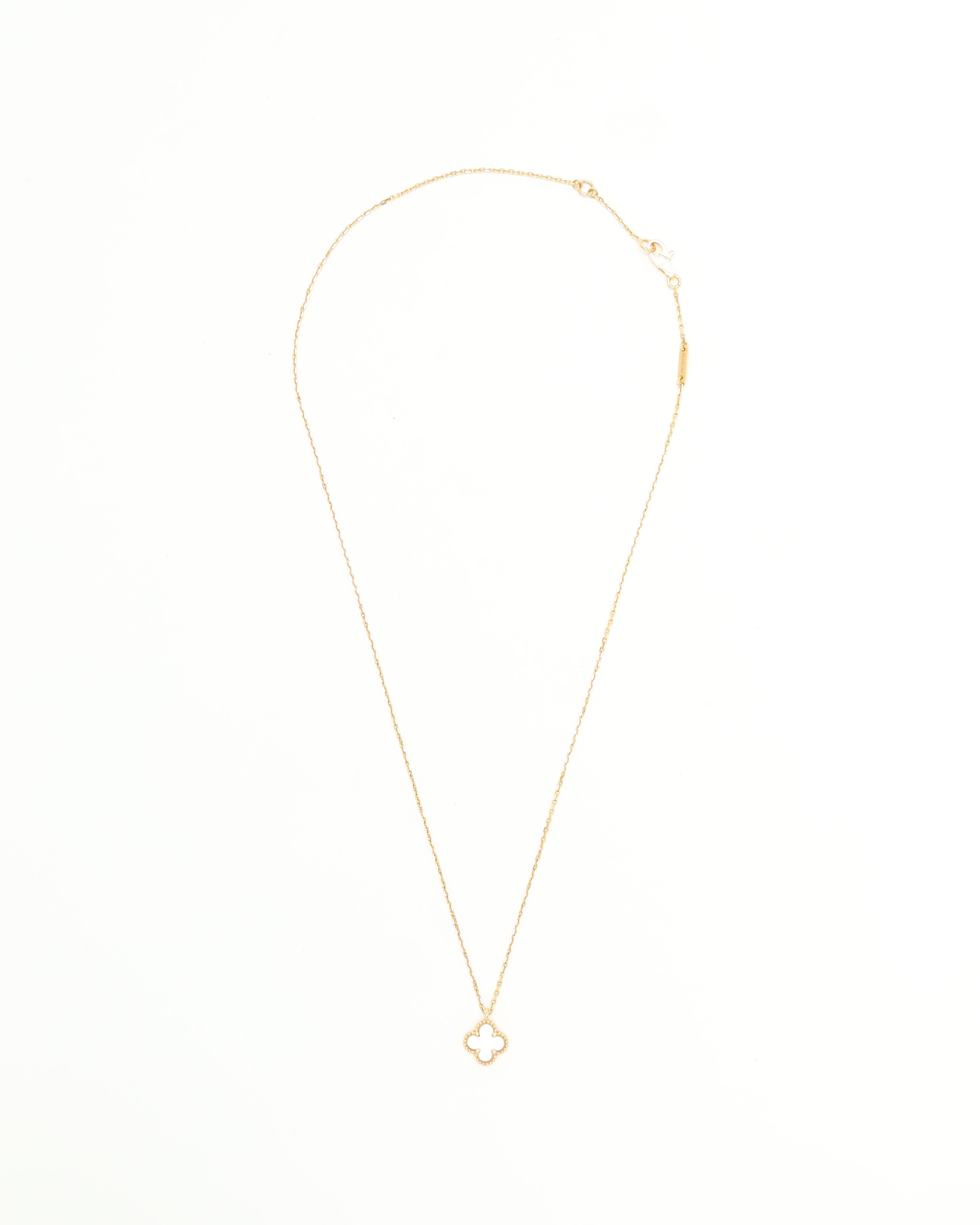 Van Cleef & Arpels Sweet Alhambra Necklace 18kt Yellow Gold, Mother-of-pearl, Full Set In Gold