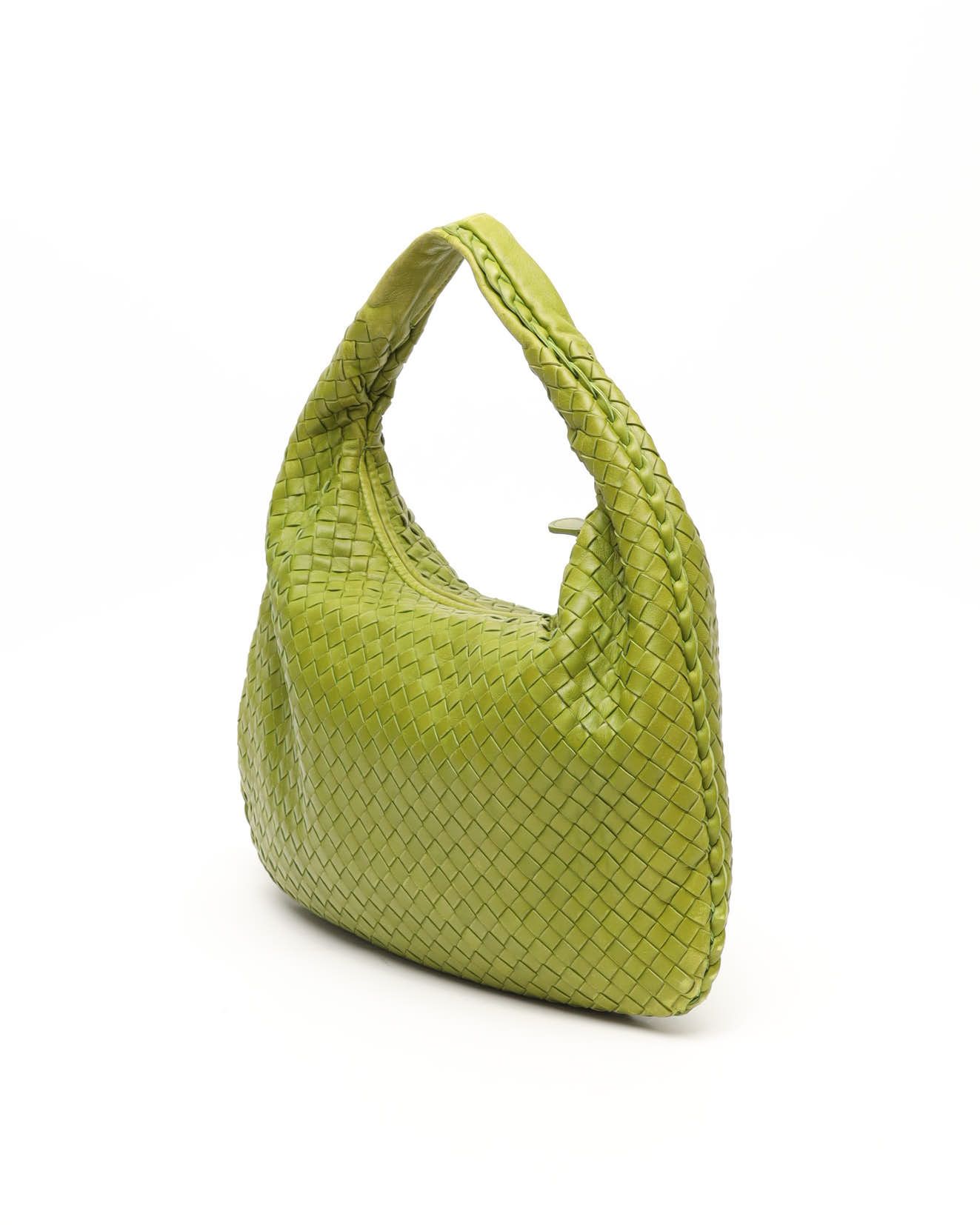 Bottega Veneta Medium Intrecciato Hobo Bag In Green