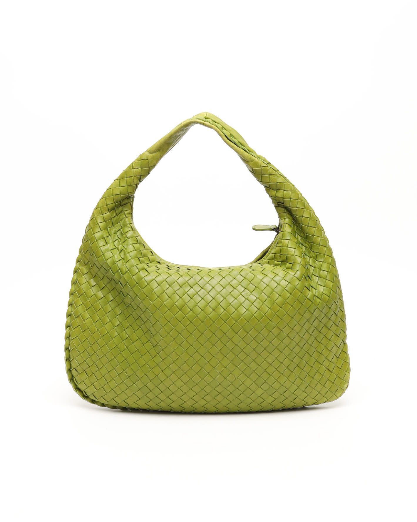 Bottega Veneta Medium Intrecciato Hobo Bag In Green