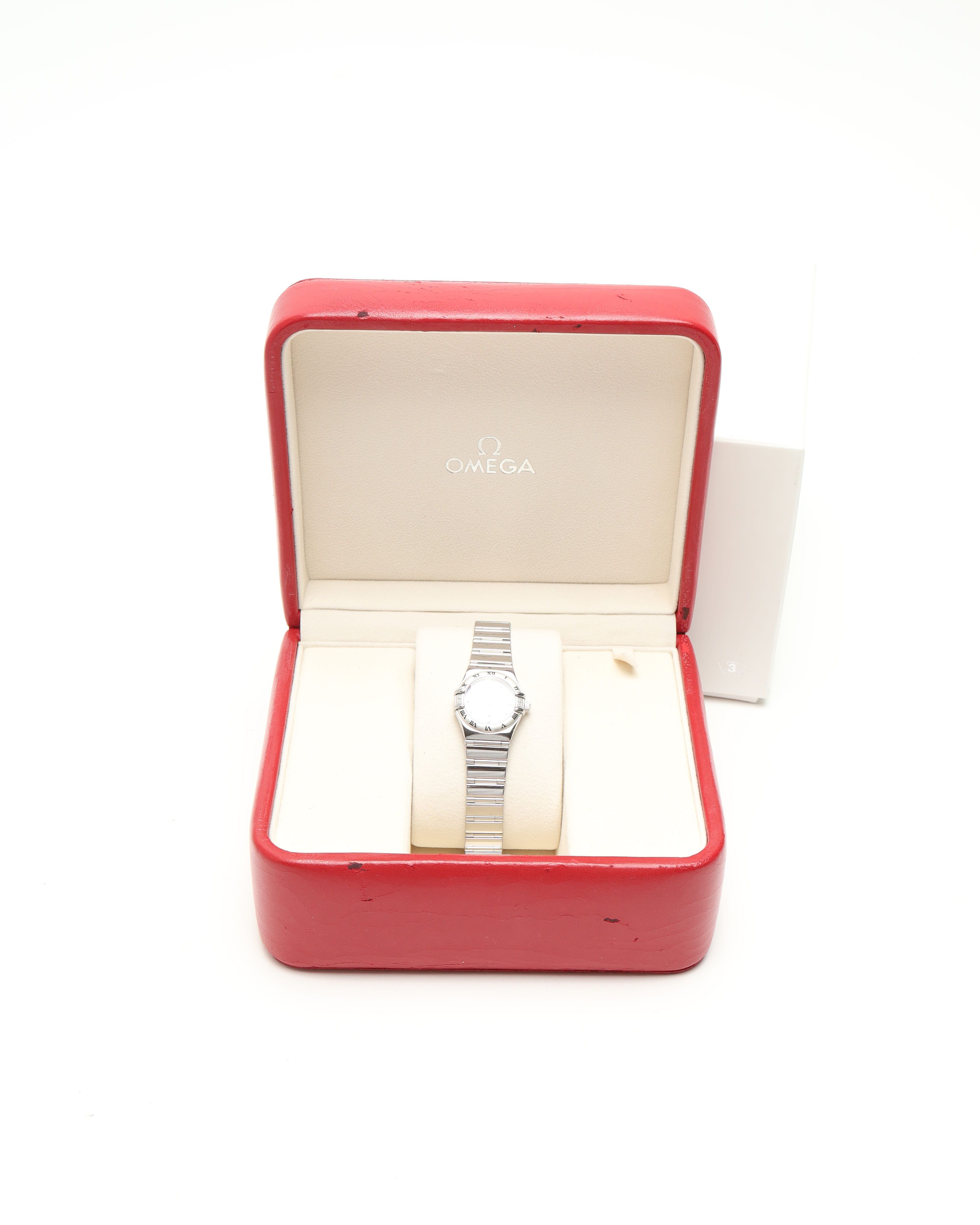Omega Lady-constellation 22,5mm Ref 1566.66 Full Set Diamond Watch In Metallic