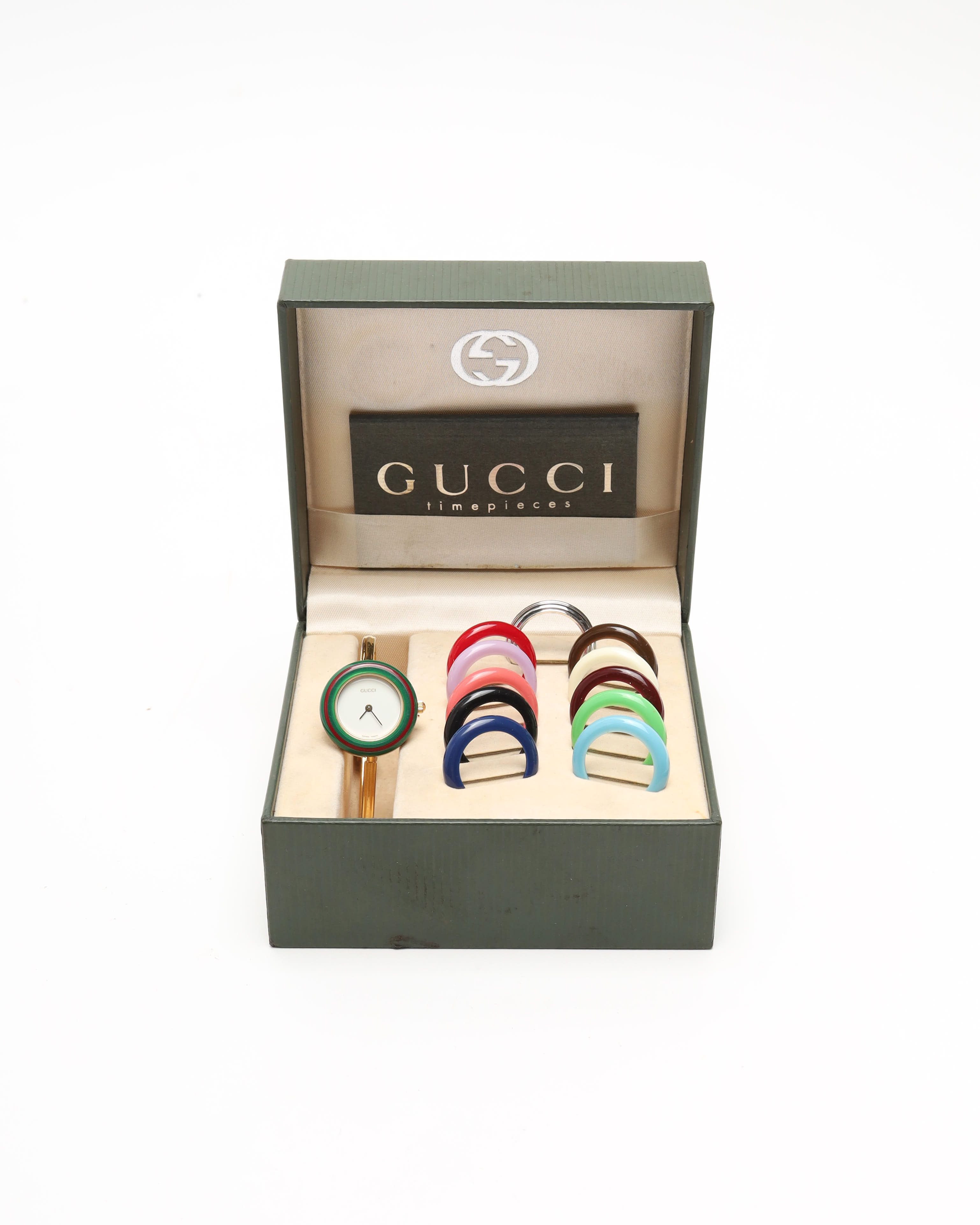 Gucci Change Bezel 26mm Ref 11/12 Full Set Watch In Multi