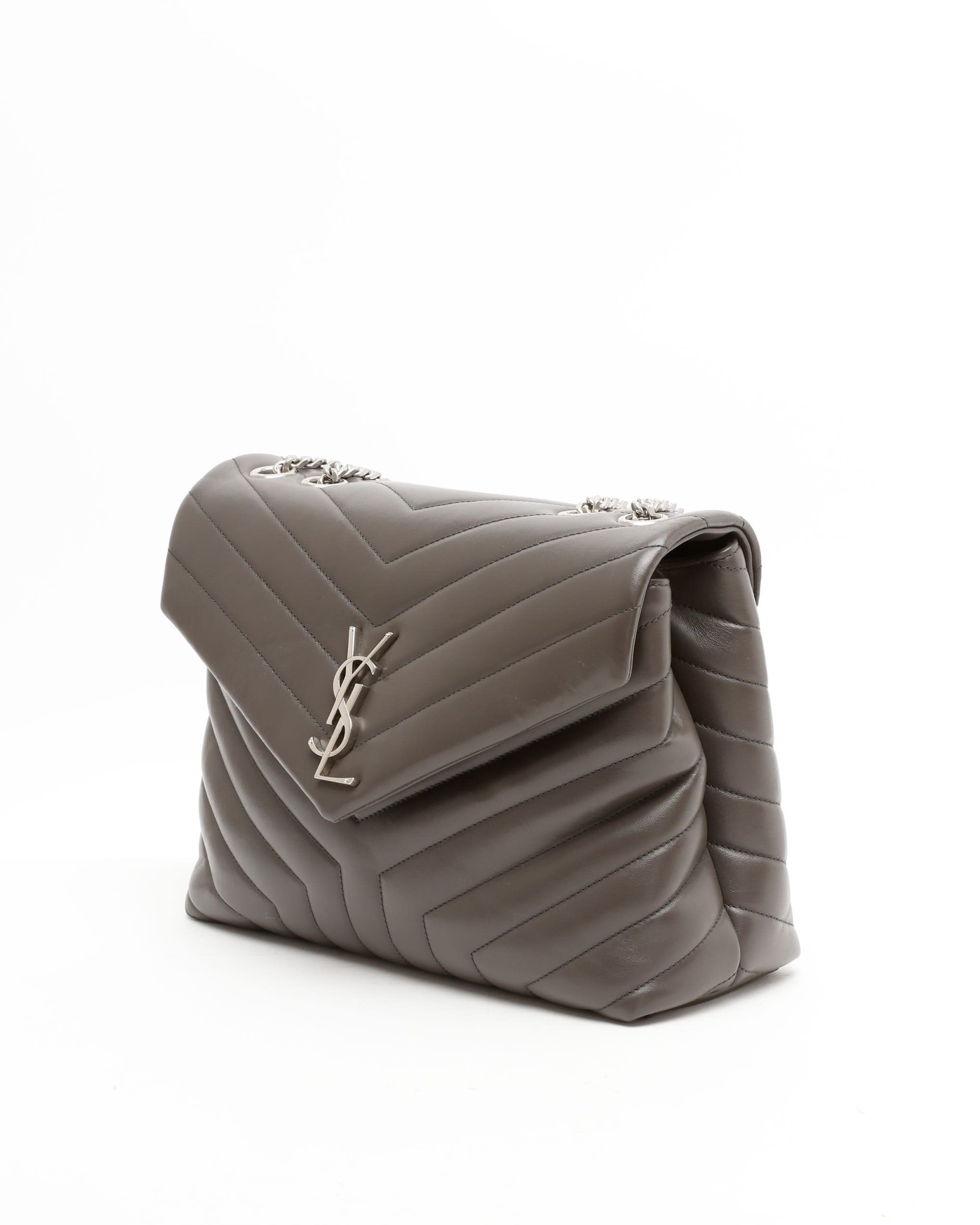 Saint Laurent Medium Loulou Bag In Gray