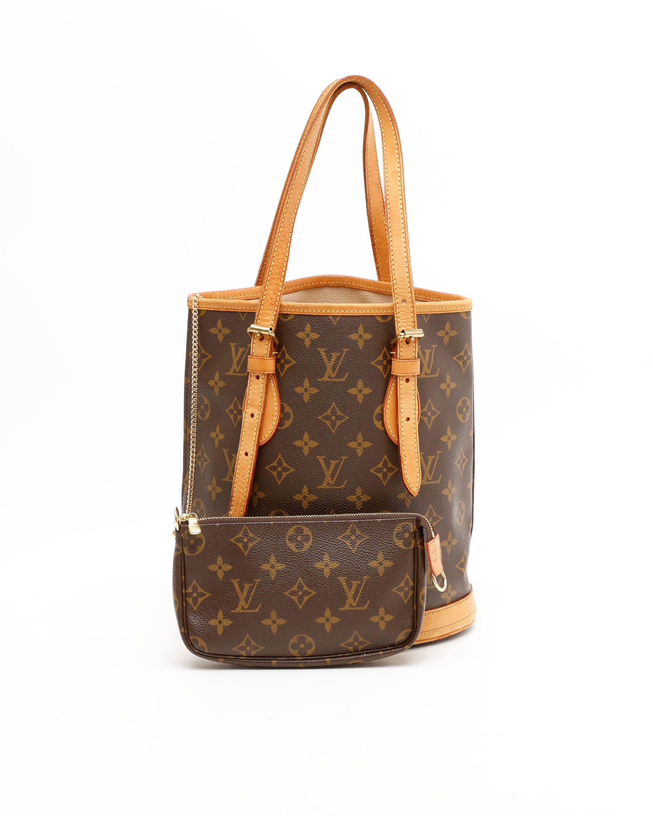 Pre-owned Louis Vuitton Monogram Bucket Pm Bag In Brown