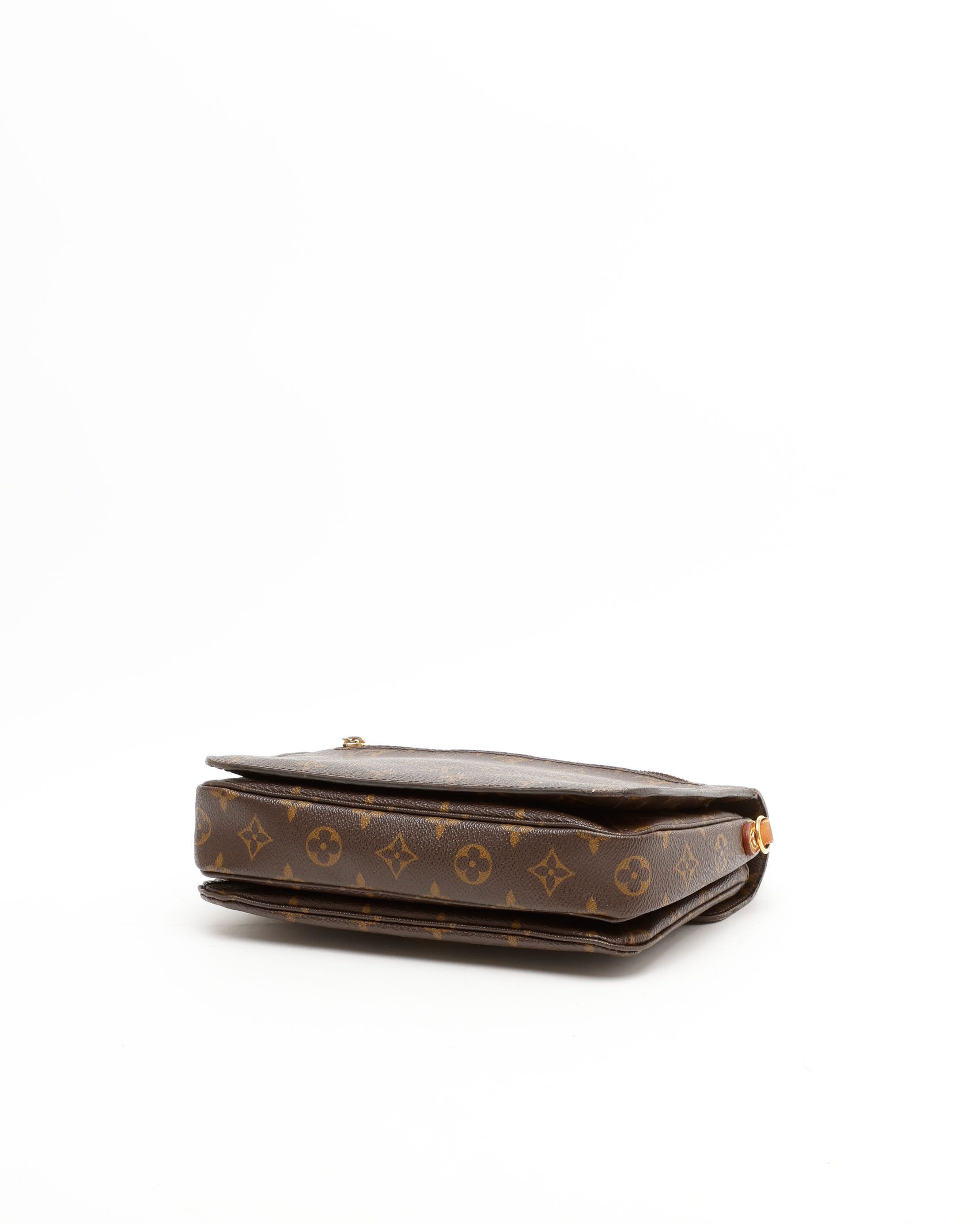 Pre-owned Louis Vuitton Monogram Pochette Metis Bag In Brown