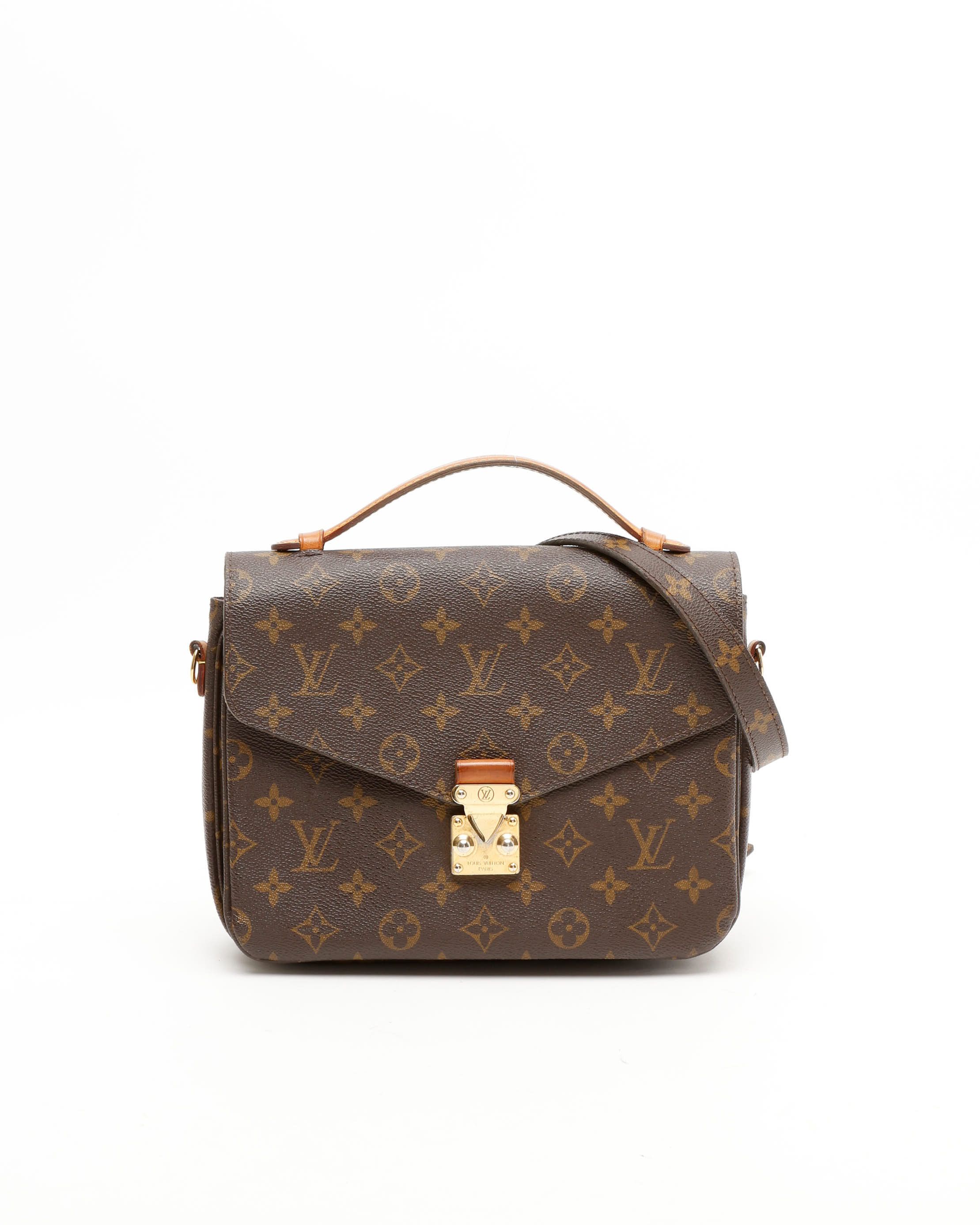 Pre-owned Louis Vuitton Monogram Pochette Metis Bag In Brown