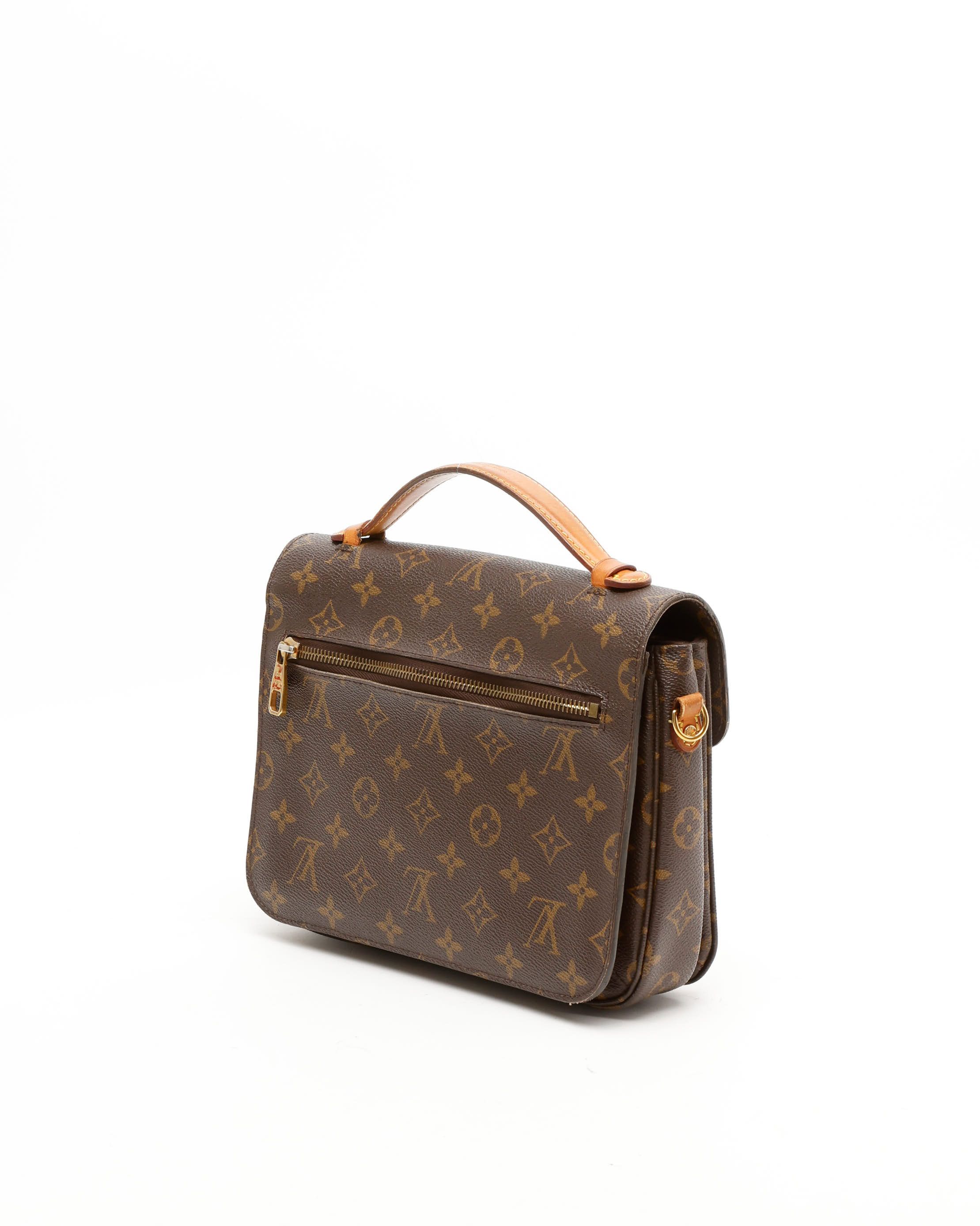 Pre-owned Louis Vuitton Monogram Pochette Metis Bag In Brown