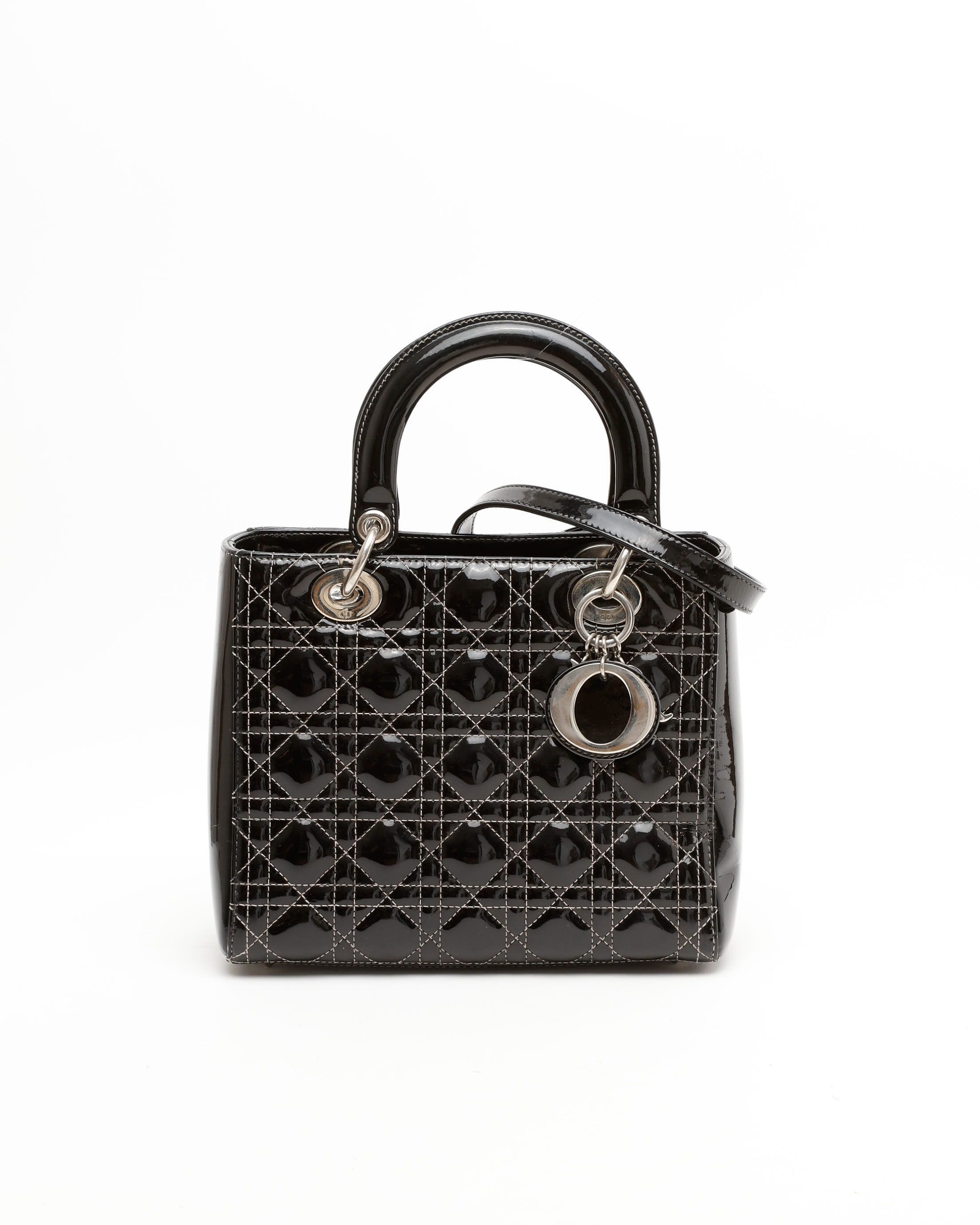 Christian Dior Medium Patent Lady Dior Bag