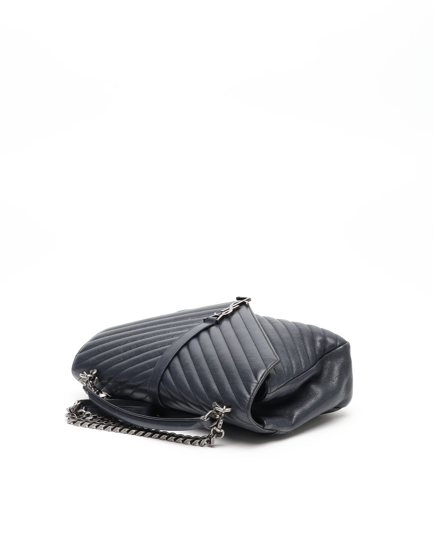 Saint Laurent Large College Bag In Blue