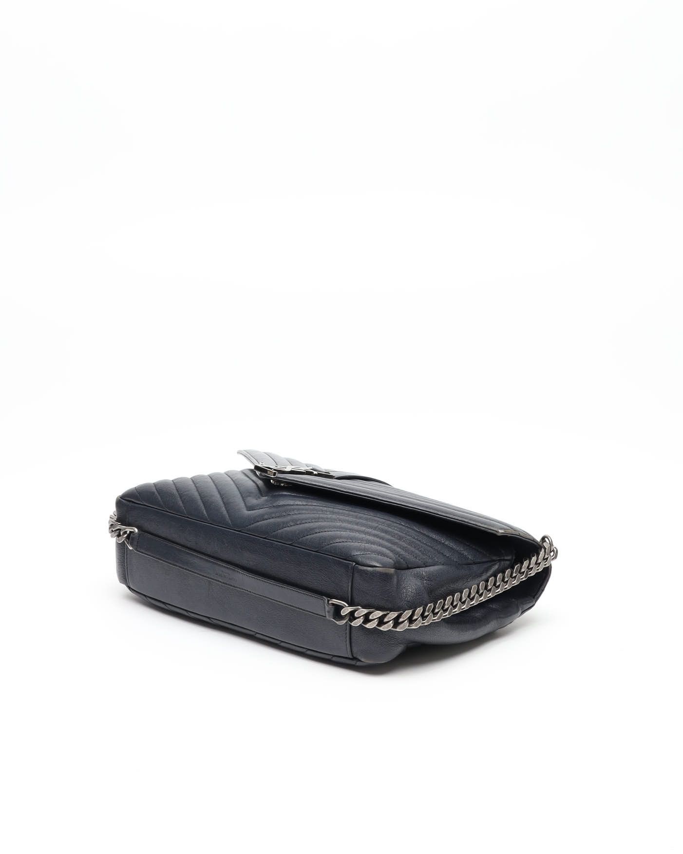 Saint Laurent Large College Bag In Blue